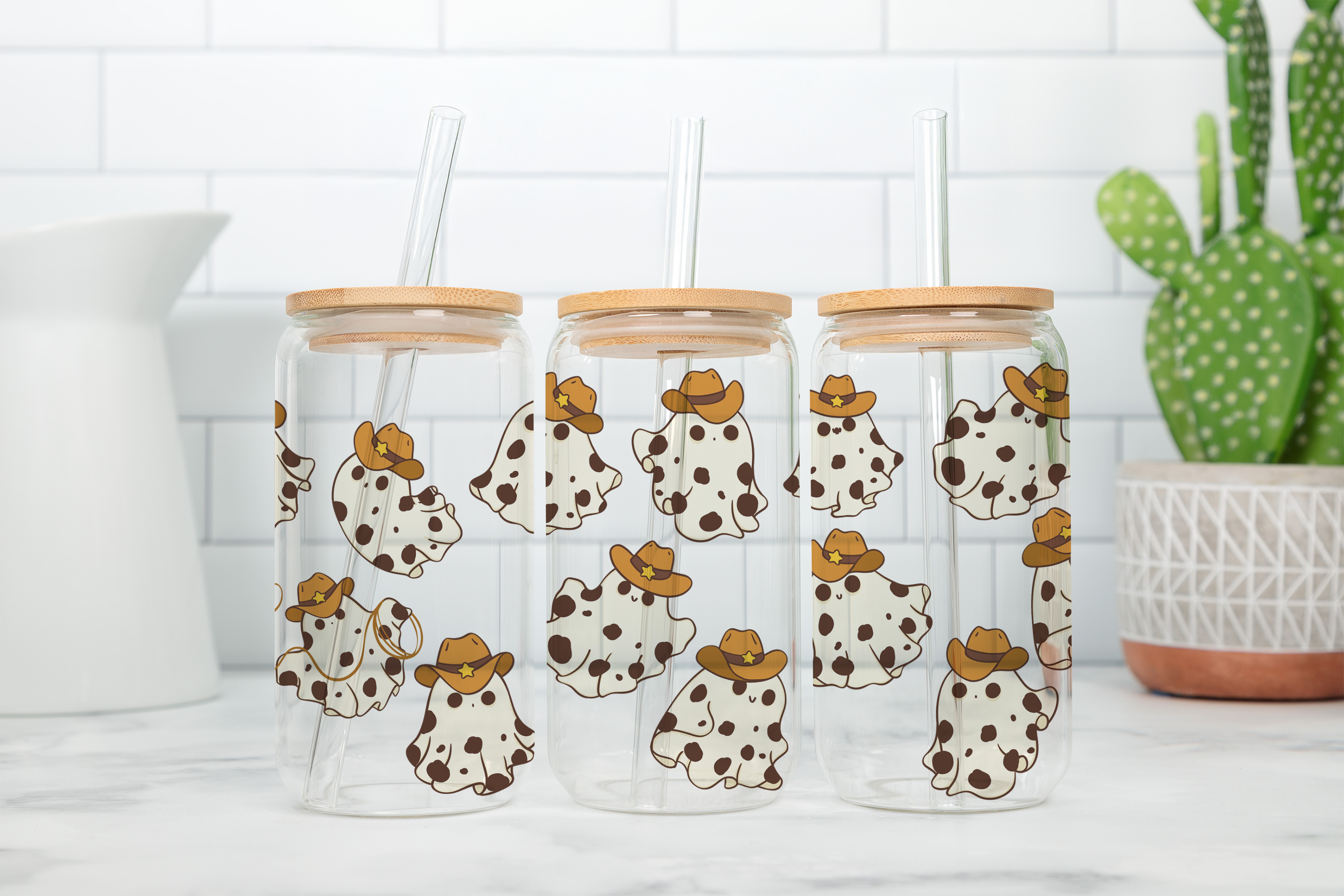 Assorted Ready to Press Sublimation - Spooky Glass Can Wraps