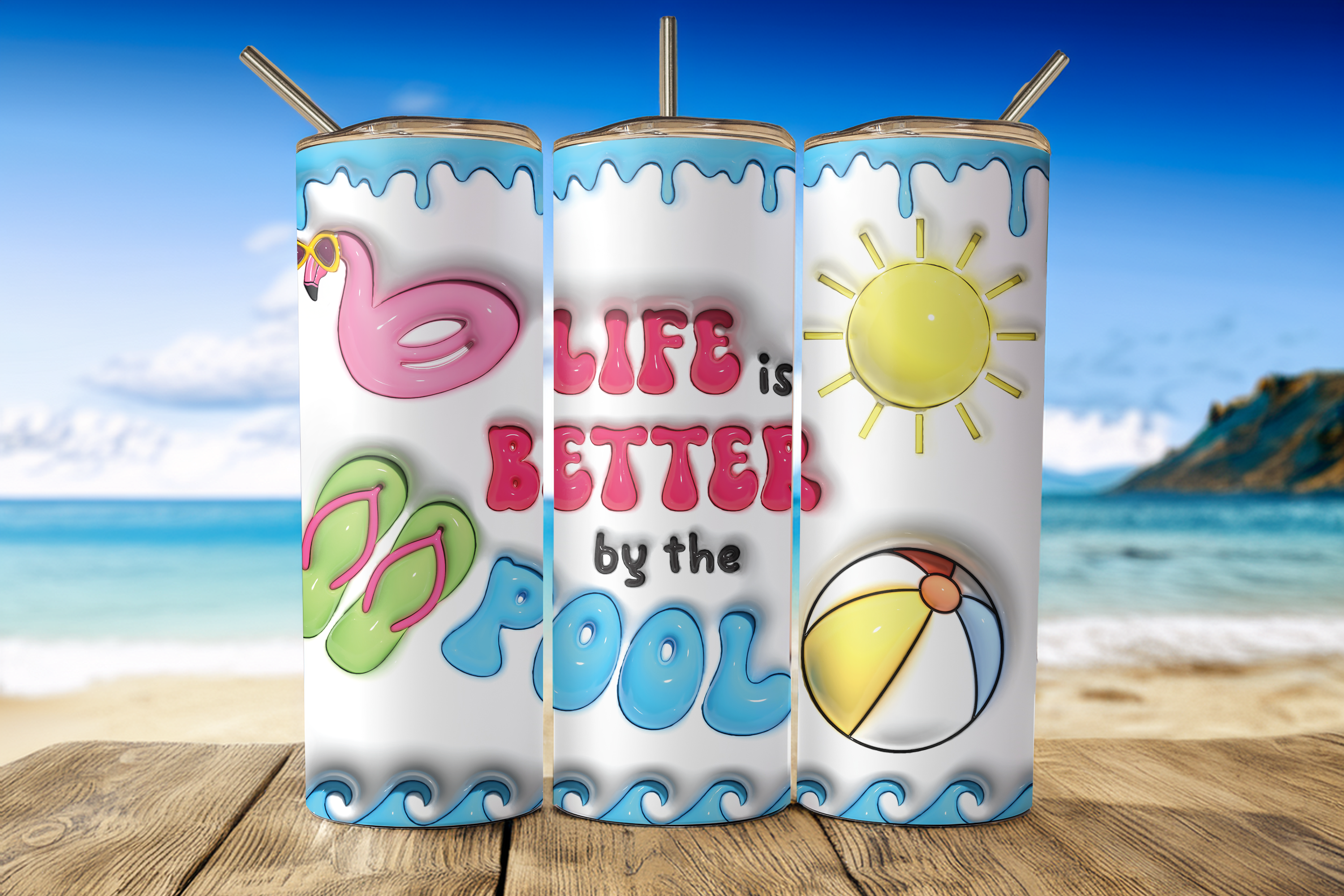 Assorted Ready to Press Sublimation Tumbler Prints (14 Pack) - Summer