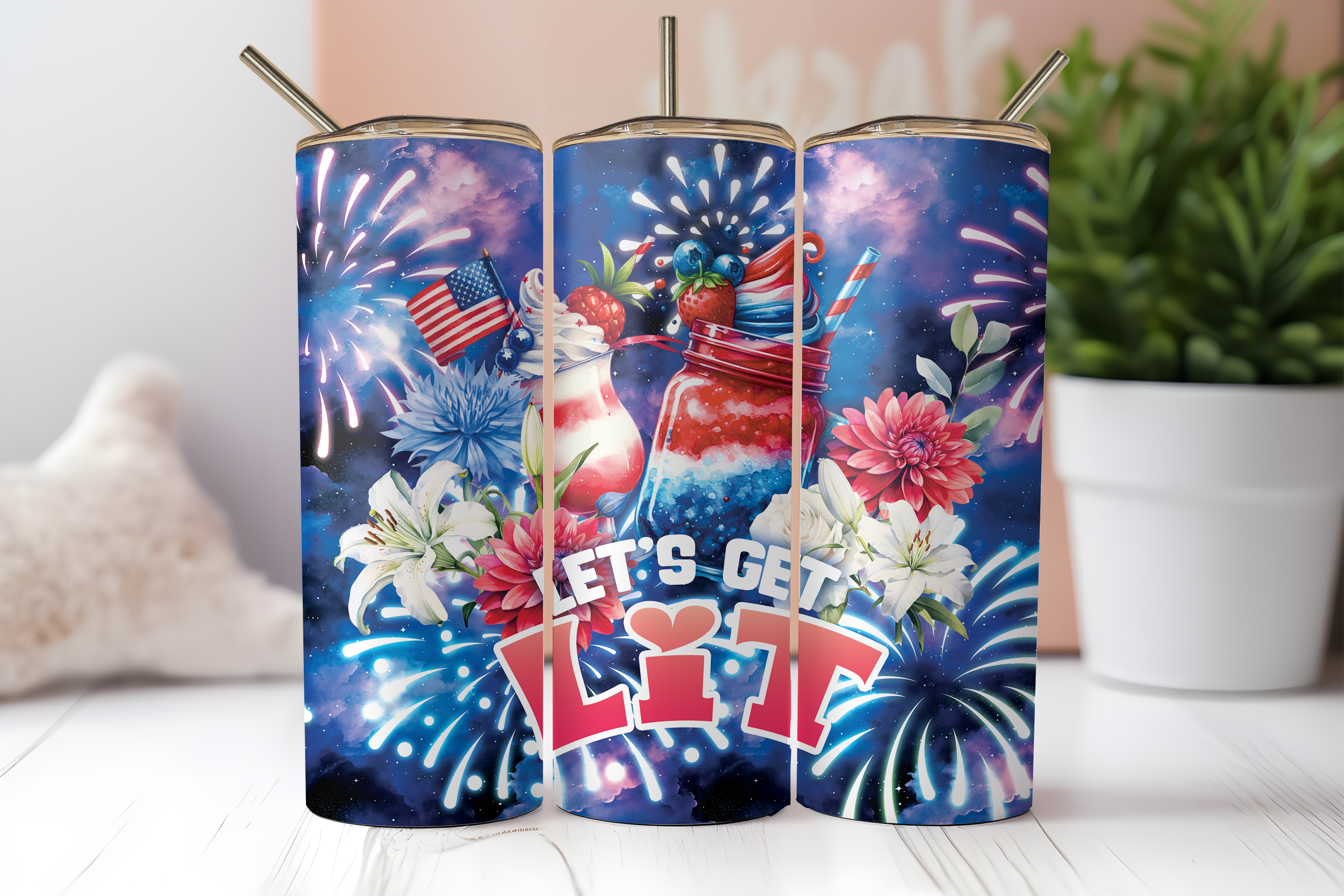 Digital Sublimation Designs - Fourth of July Tumbler Wraps