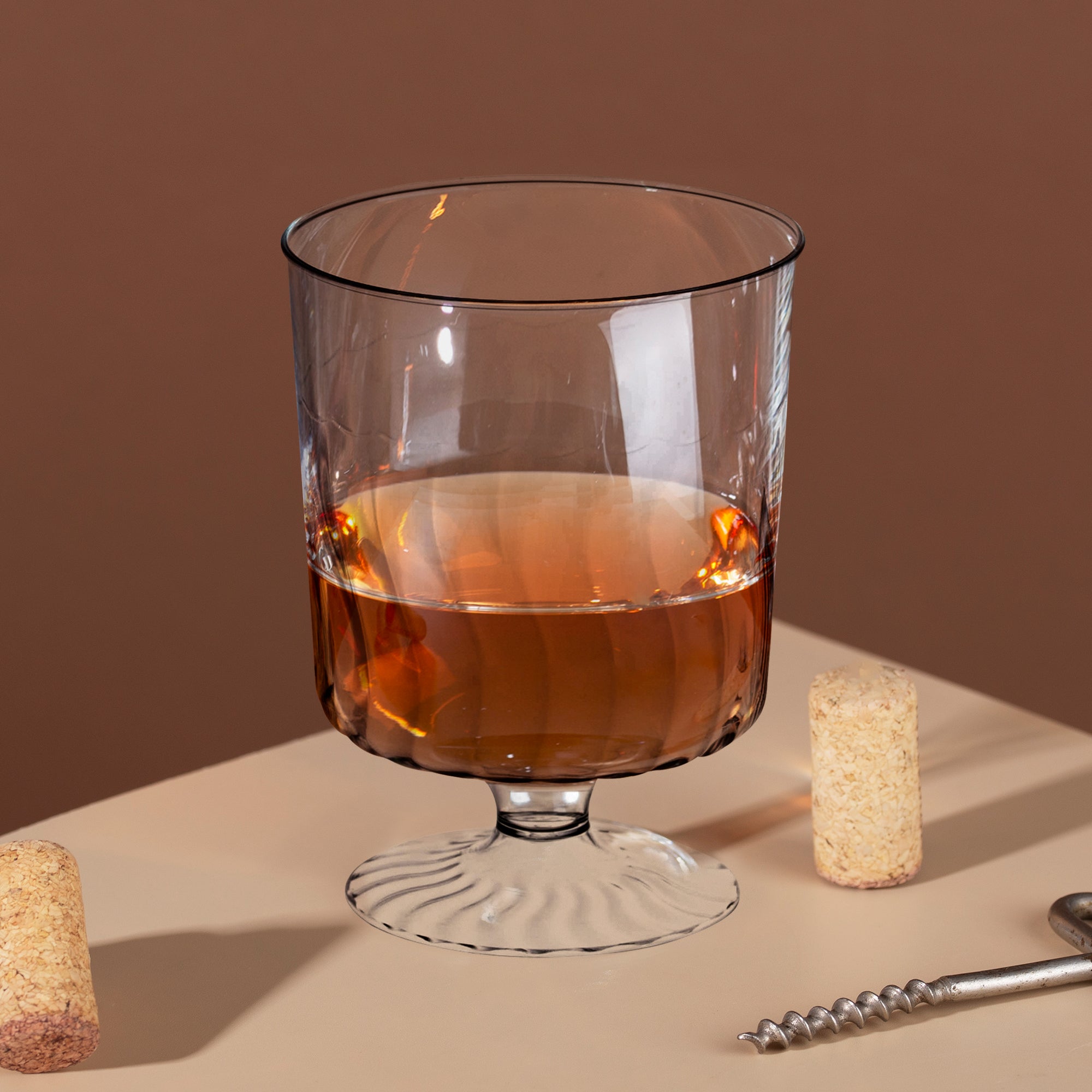 Clear Plastic Pedestal Wine Glasses (8 oz. )