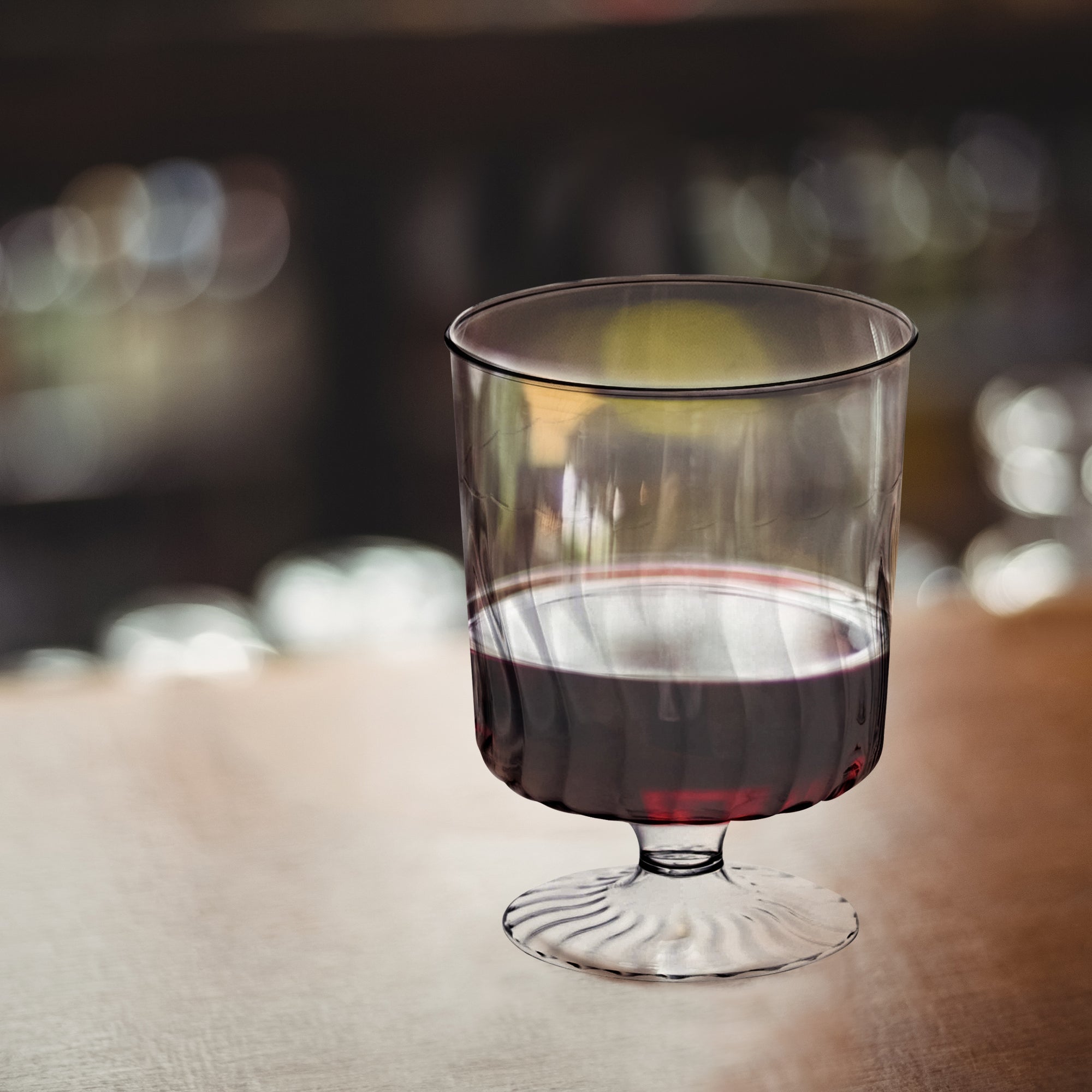 Clear Plastic Pedestal Wine Glasses (8 oz. )