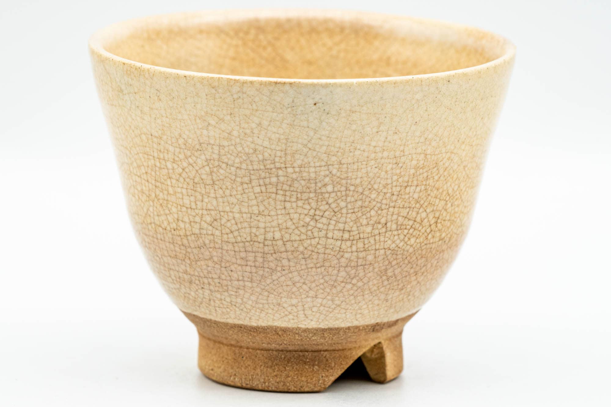 Japanese Teacup - Beige Cream Glazed Hagi-yaki Yunomi - 110ml