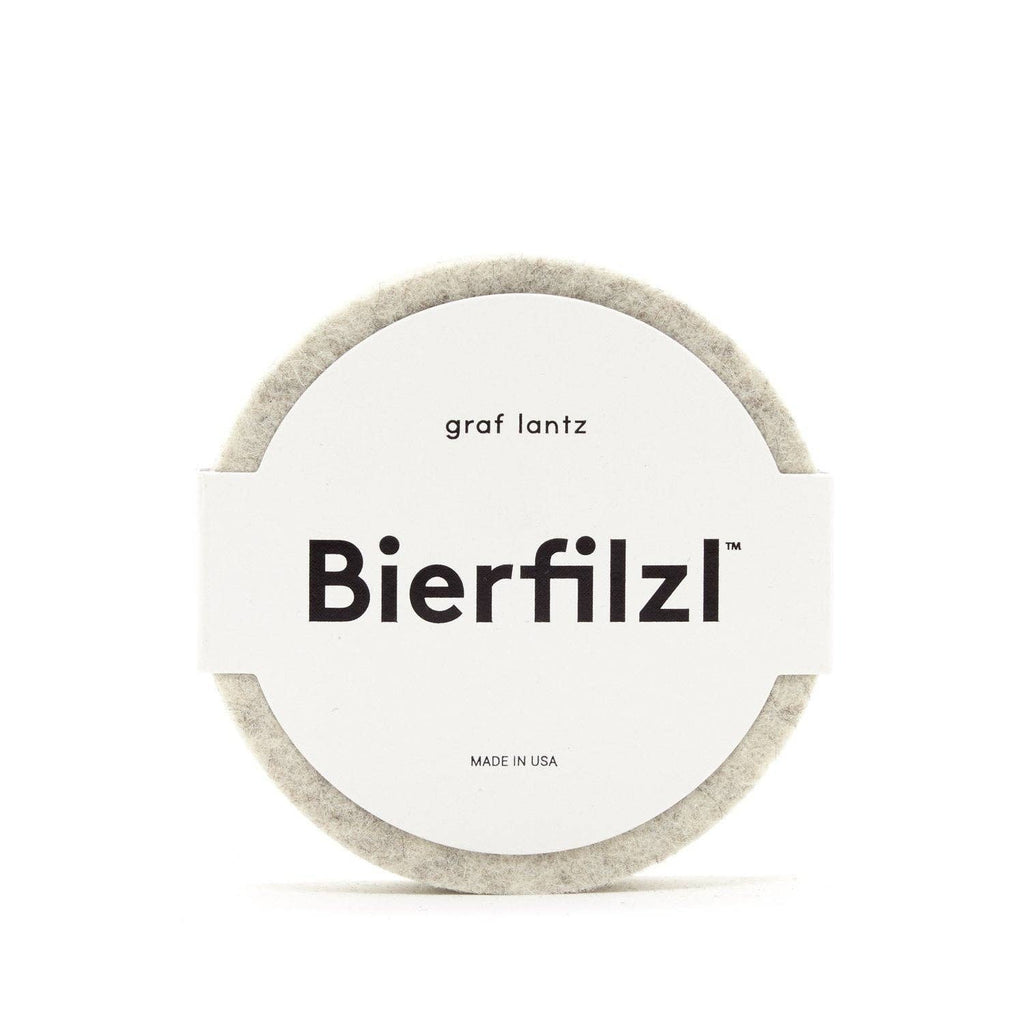 Heather White: Bierfilzl Merino Wool Felt Rnd Coaster Solid 4 Pack