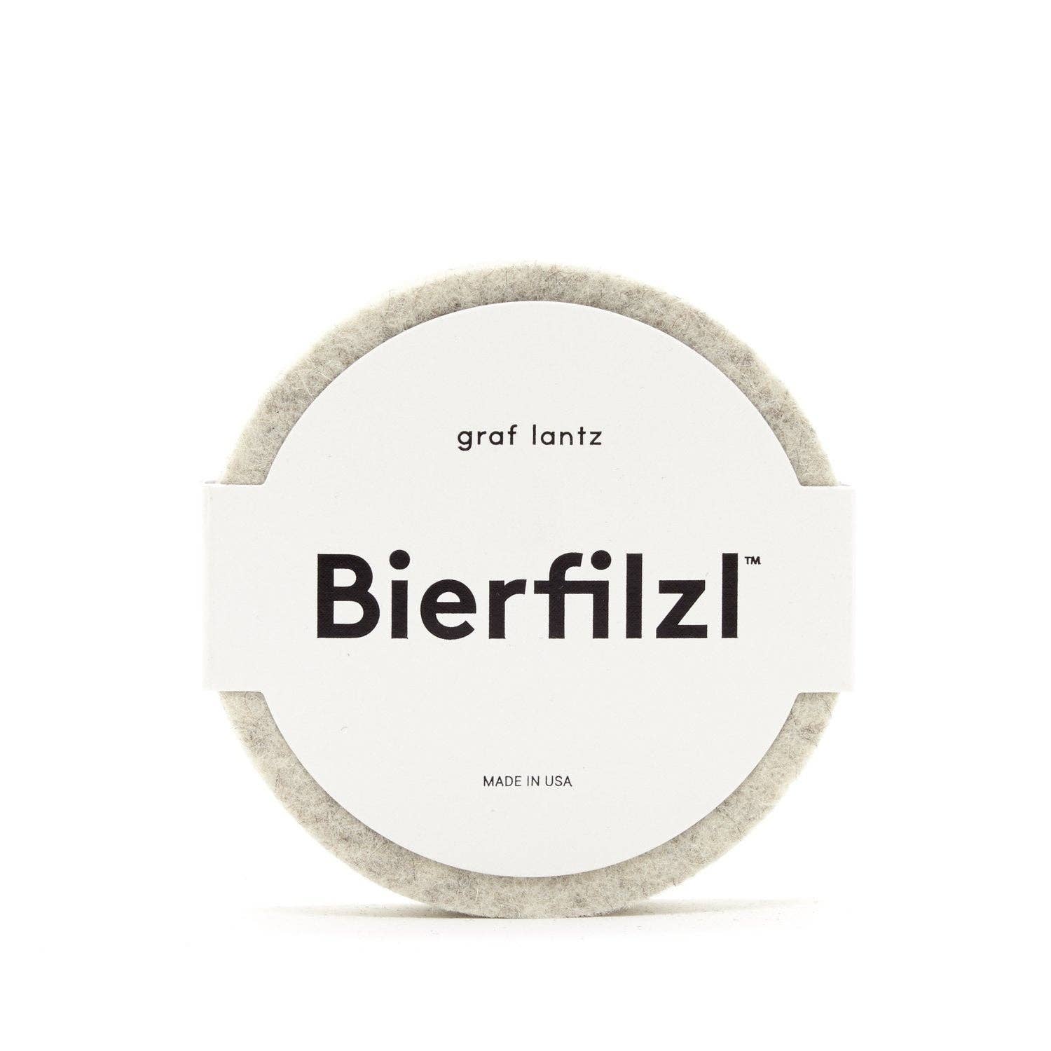 Heather White: Bierfilzl Merino Wool Felt Rnd Coaster Solid 4 Pack