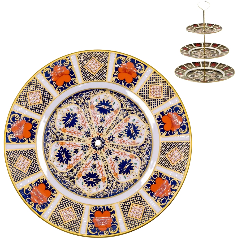 Royal Crown Derby Imari 1128 Cake Stand - 8" Drilled Salad Plate Replacement