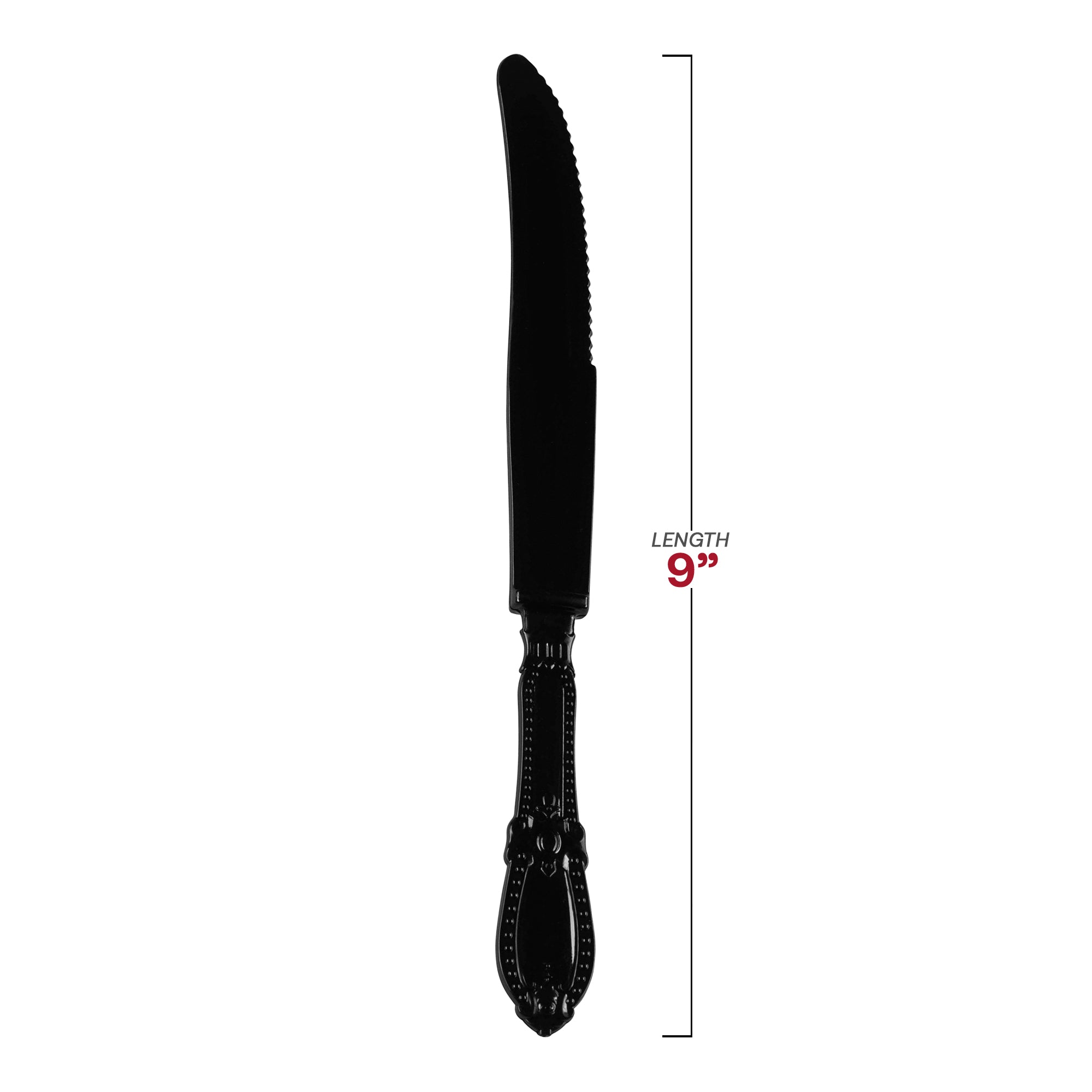 Black Baroque Disposable Plastic Dinner Knives