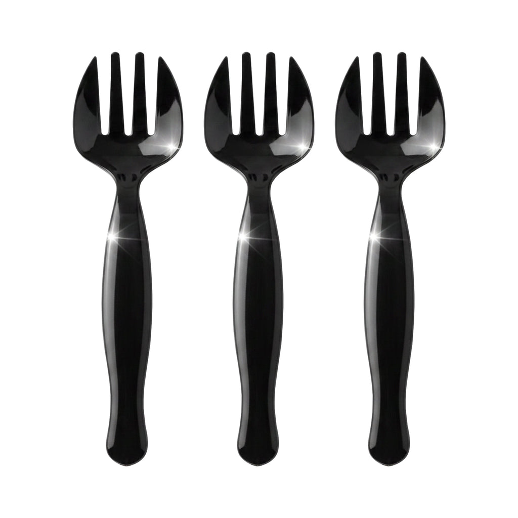 Black Disposable Plastic Serving Forks