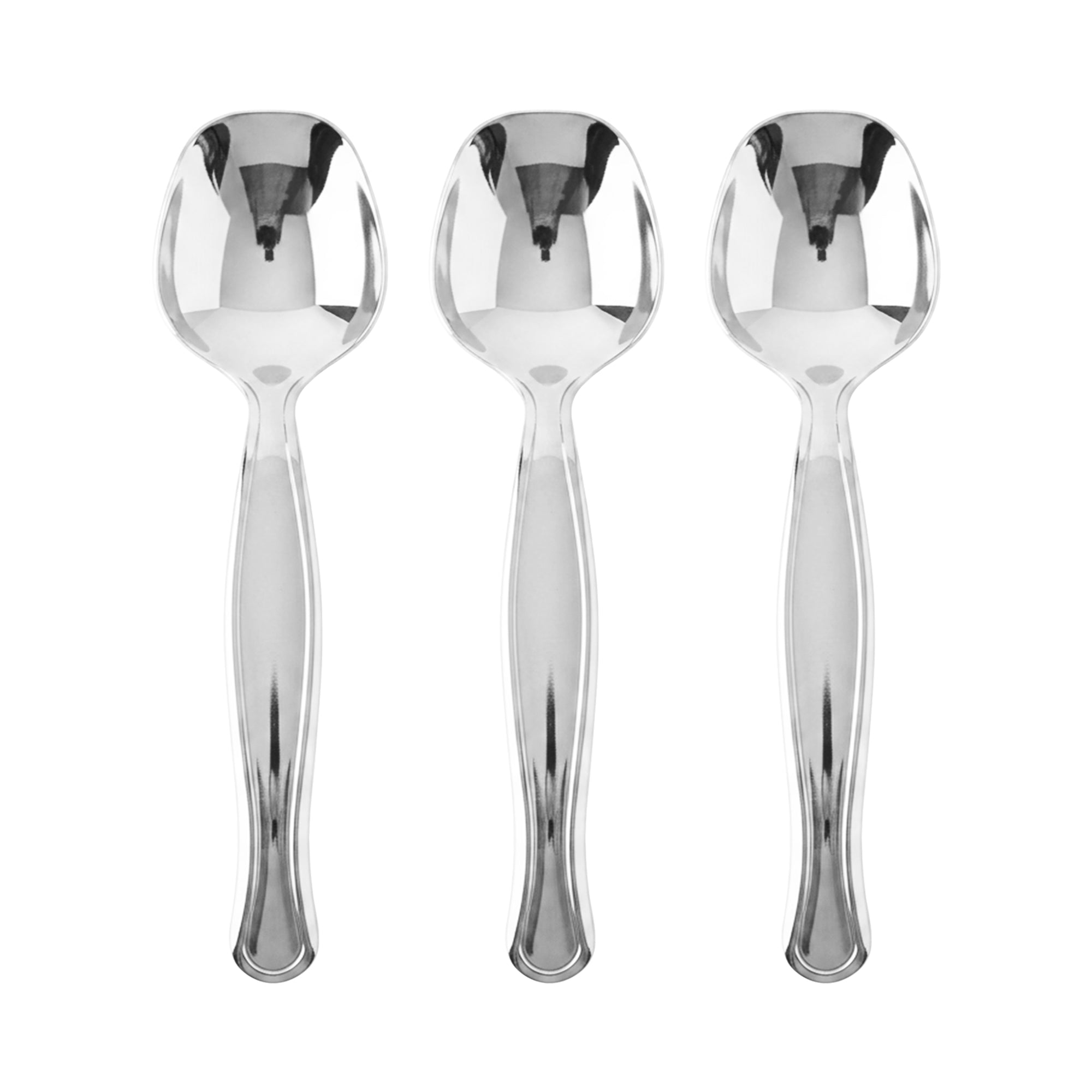 Silver Disposable Plastic Serving Spoons