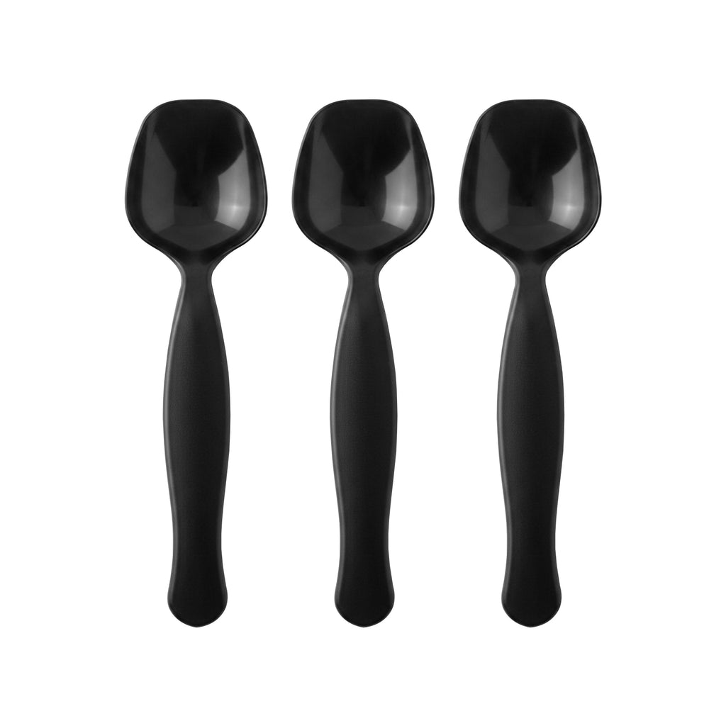 Black Disposable Plastic Serving Spoons