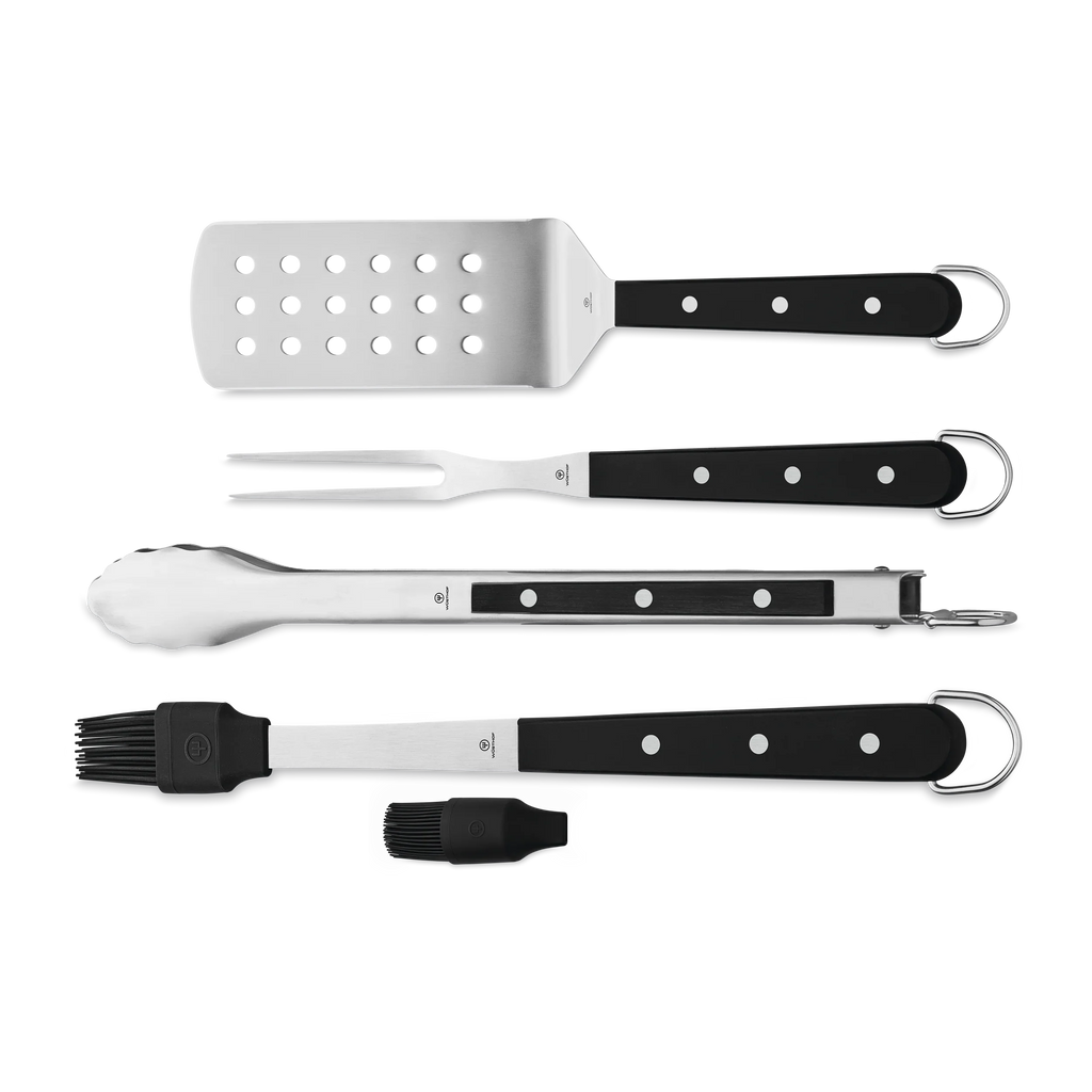 WÜSTHOF 4 Piece BBQ Set - Black