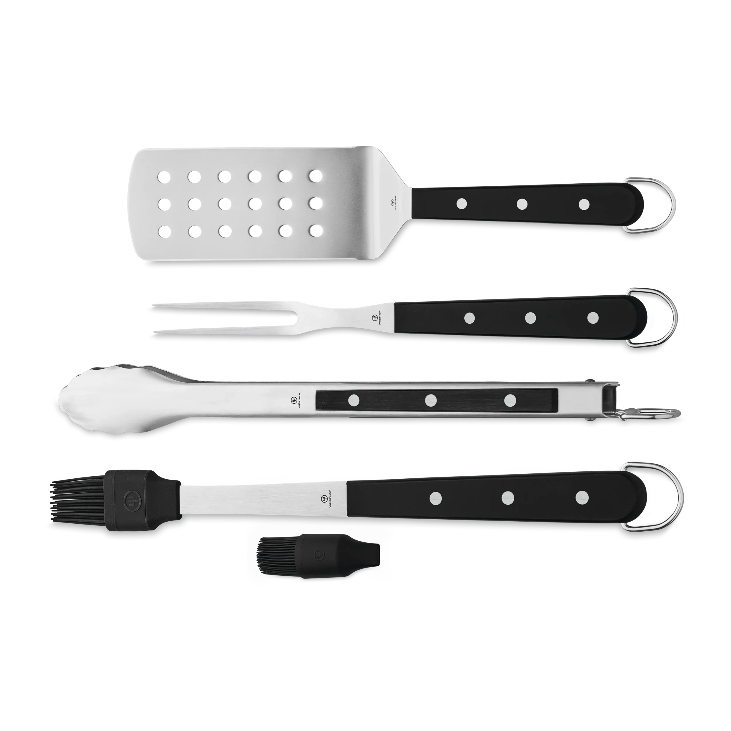 WÜSTHOF 4 Piece BBQ Set - Black