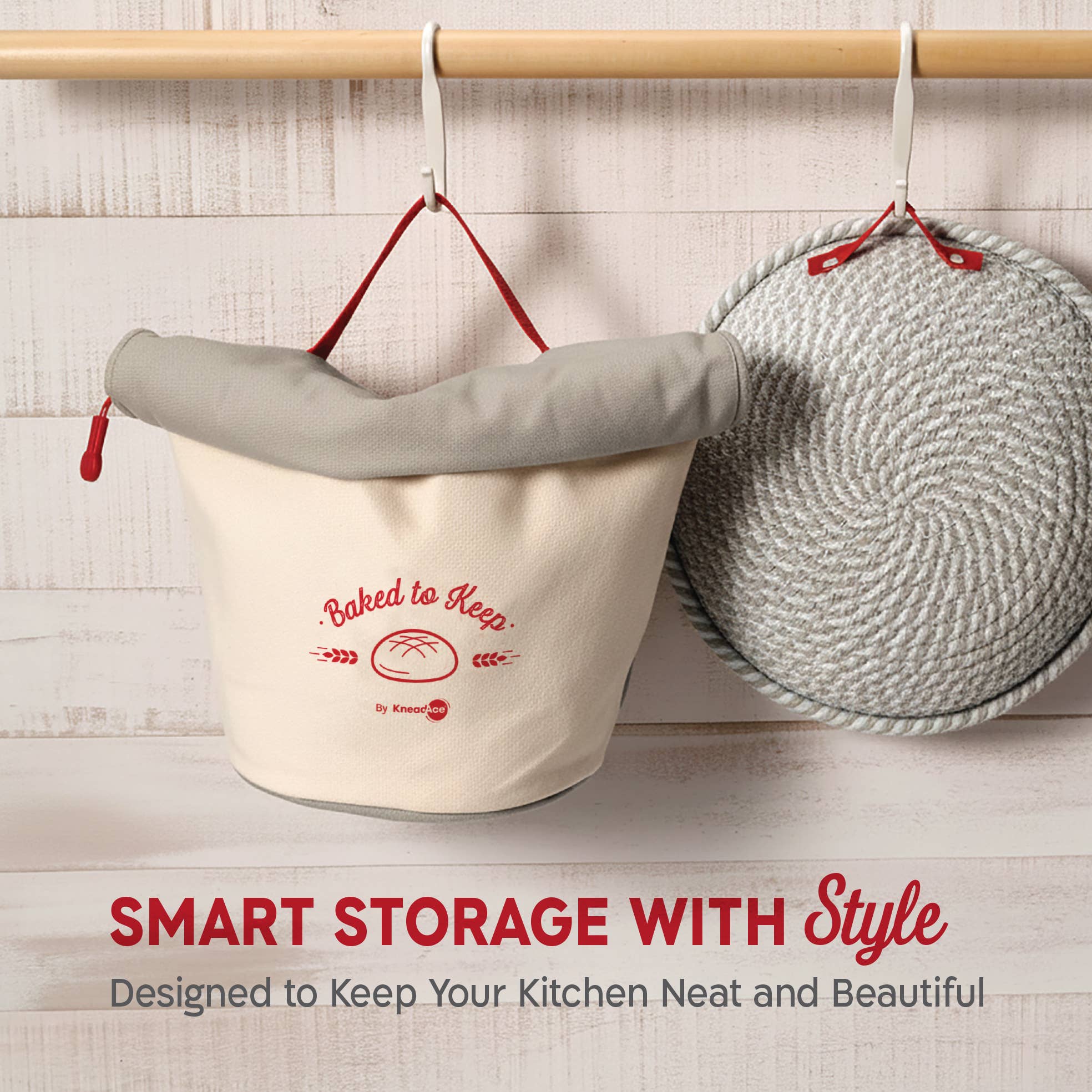 KneadAce Bread Bag: Beige / Off-White