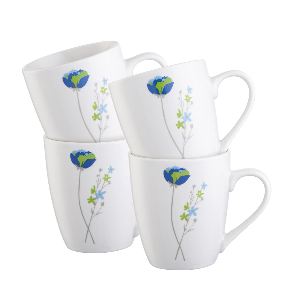 Belleek Living Indigo Bloom Mugs Set of 4