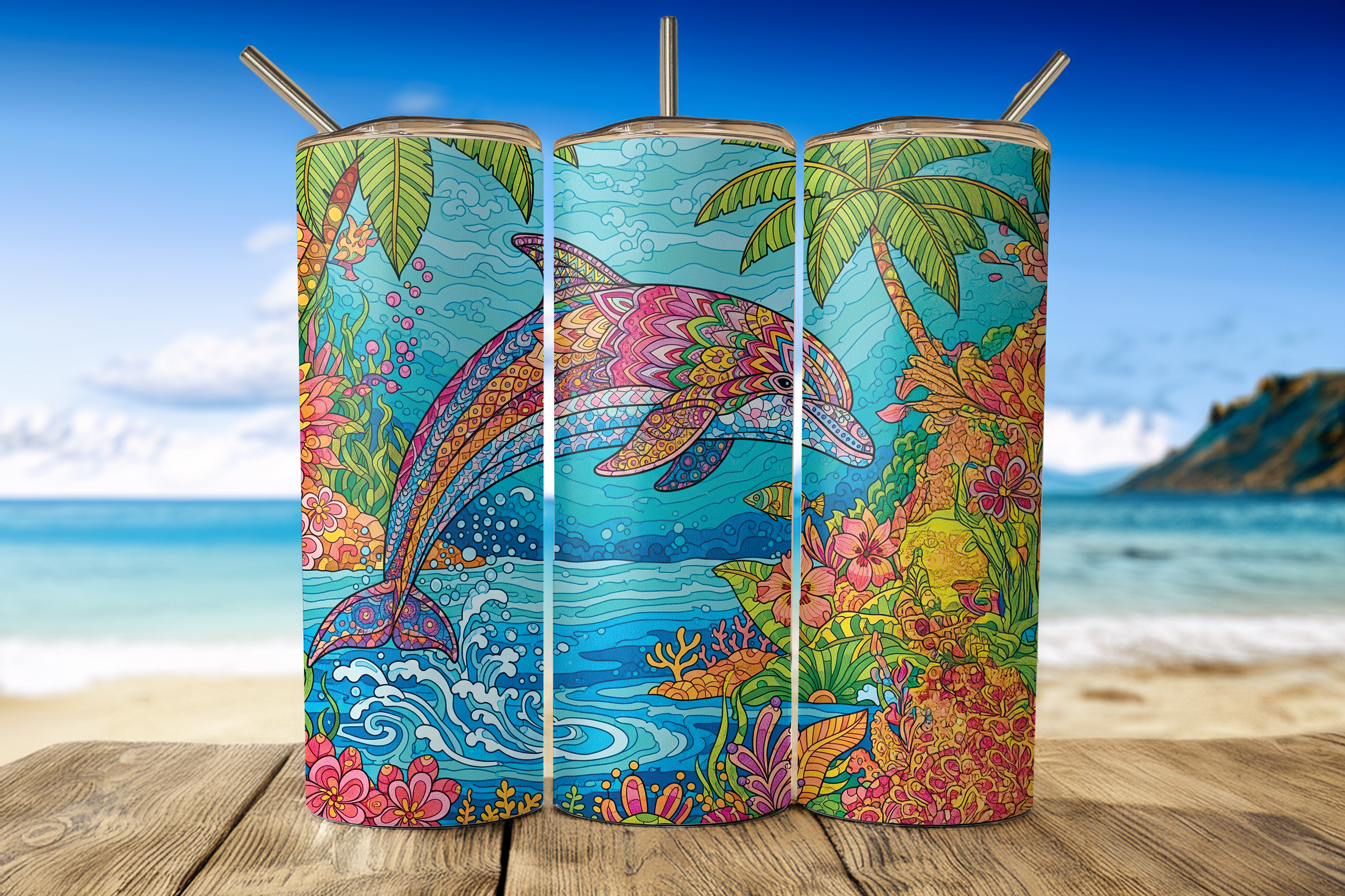 Digital Sublimation Designs - Summer Tumbler Wraps