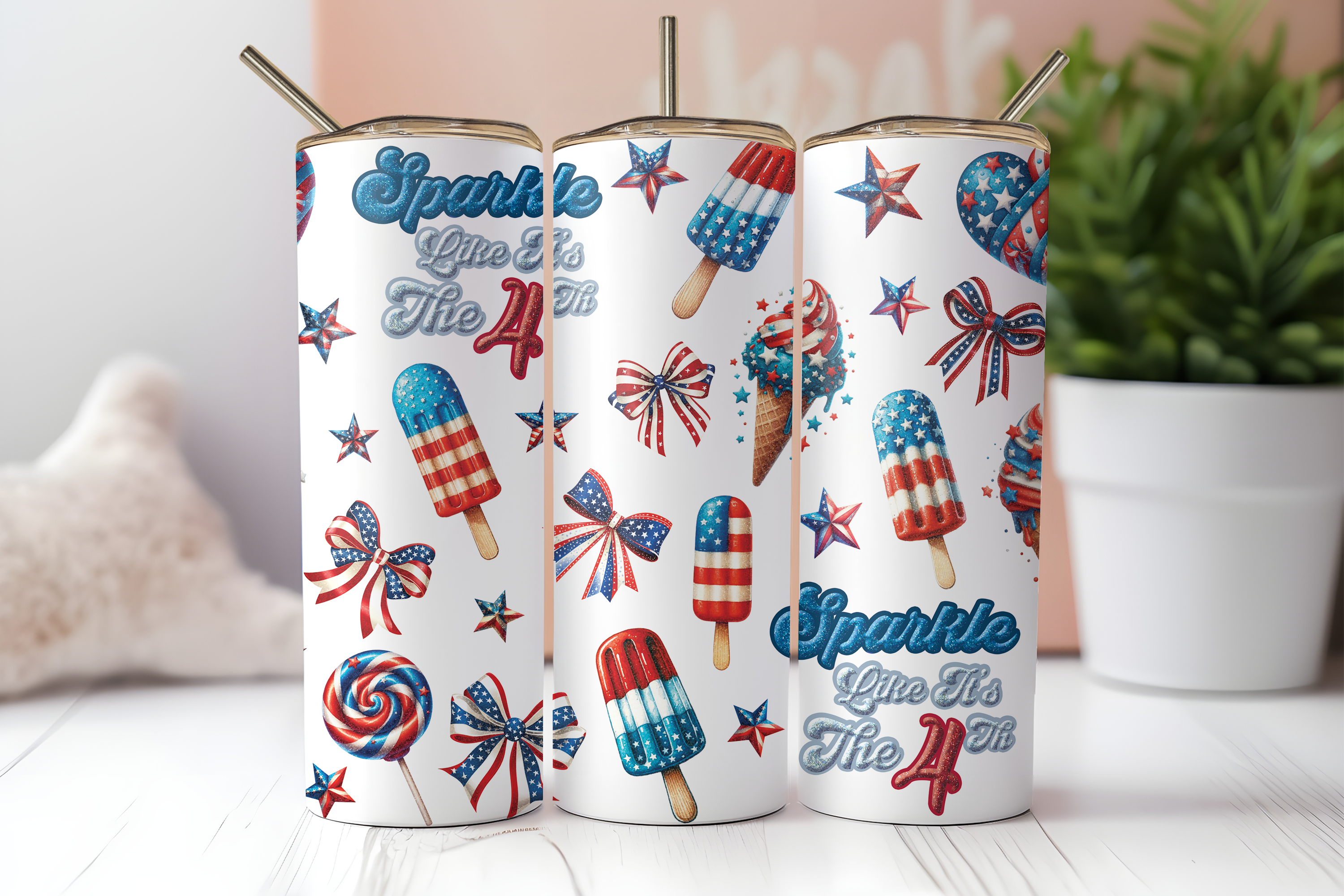 Digital Sublimation Designs - Fourth of July Tumbler Wraps