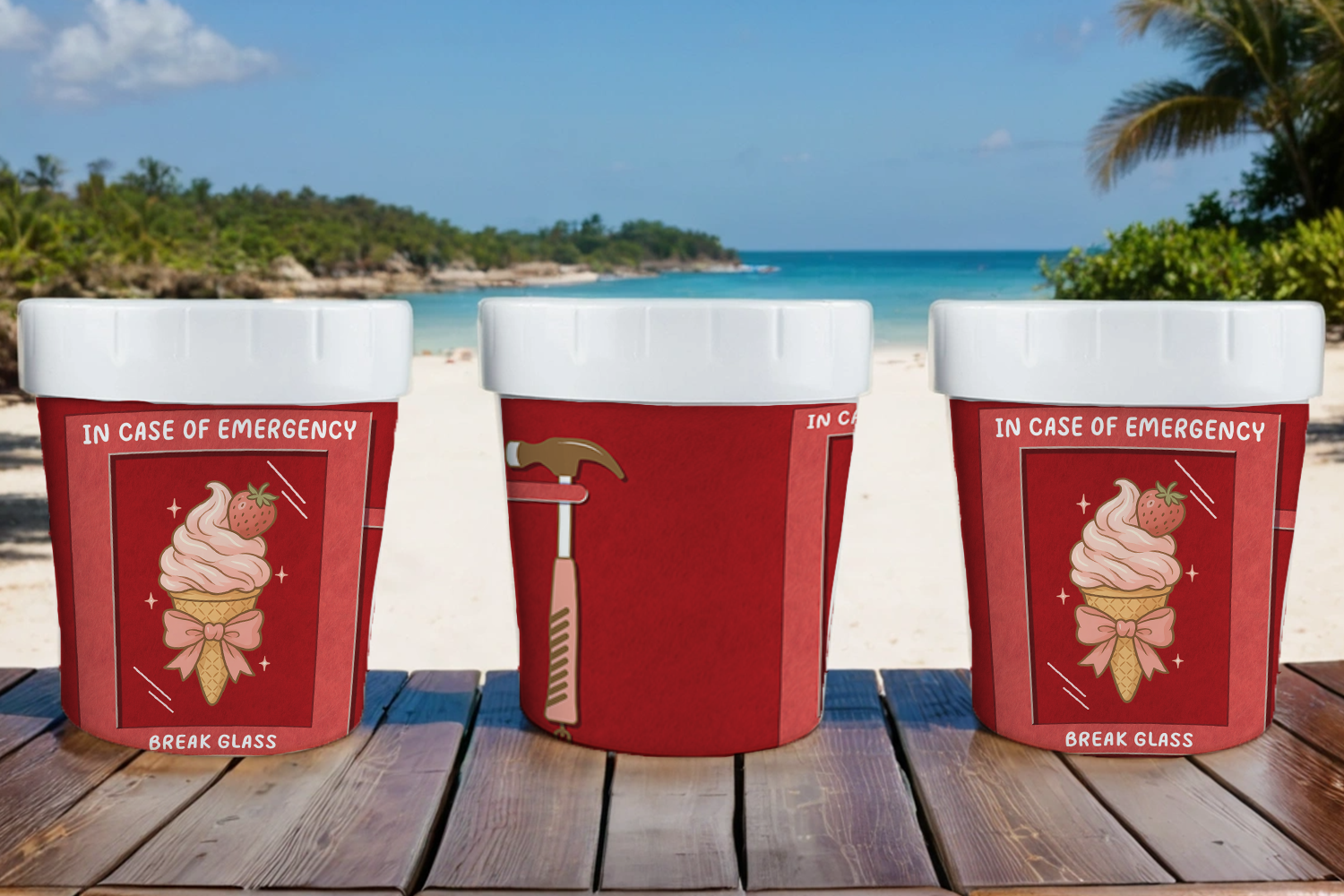 Assorted Ready to Press Sublimation - Ice Cream Container