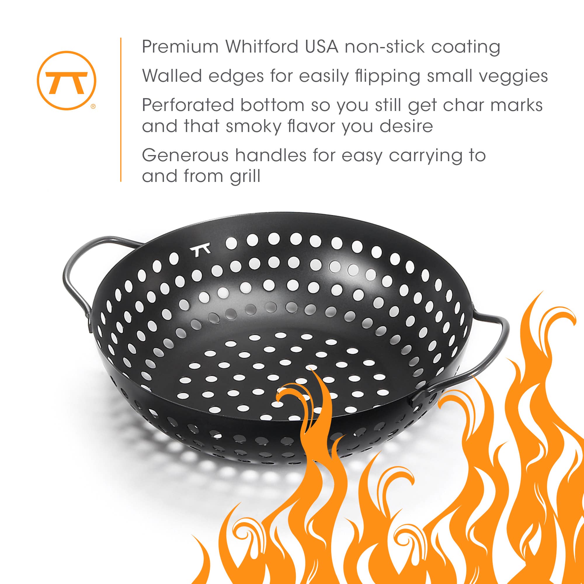 Non-Stick Round Grill Wok, 10.75"