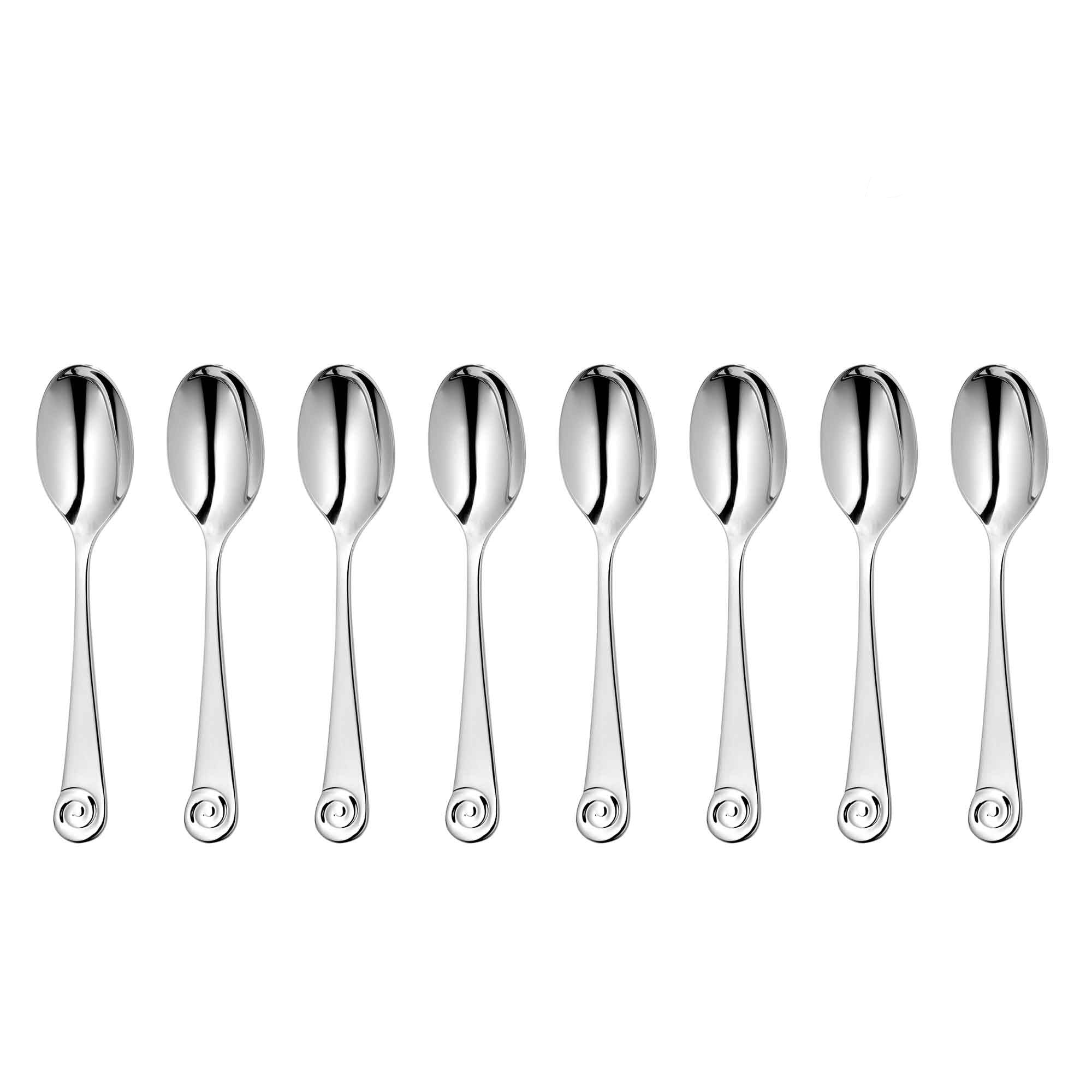 Ammonite Bright Coffee / Espresso Spoon, Set of 8
