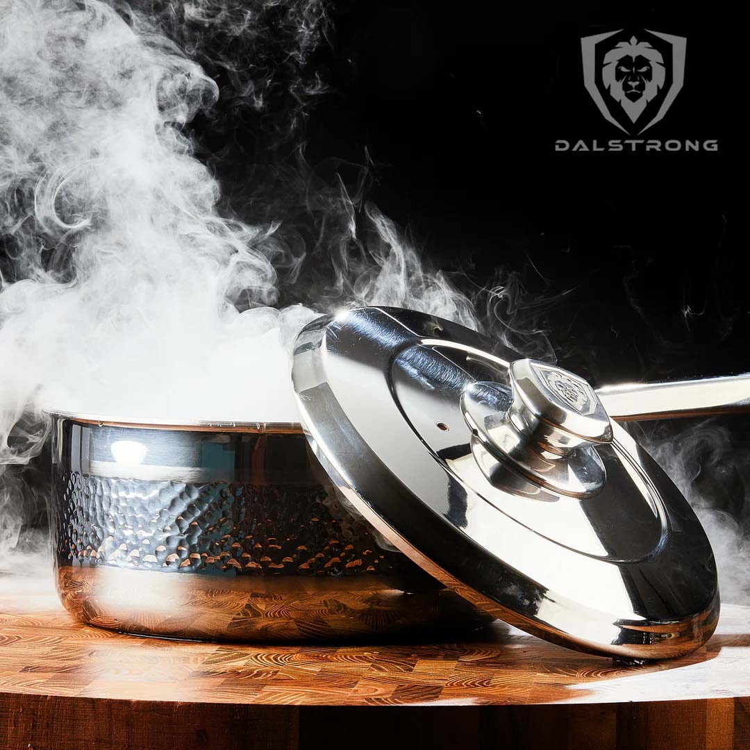 3 Quart Stock Pot | Hammered Finish Silver | Avalon Series | Dalstrong ©