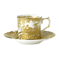 Royal Crown Derby Gold Aves Coffee Cup and Saucer Bone China