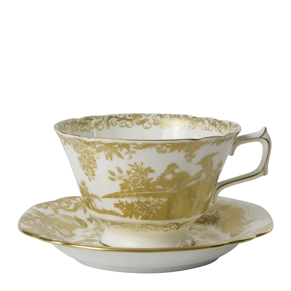 Royal Crown Derby Gold Aves Breakfast Cup & Saucer