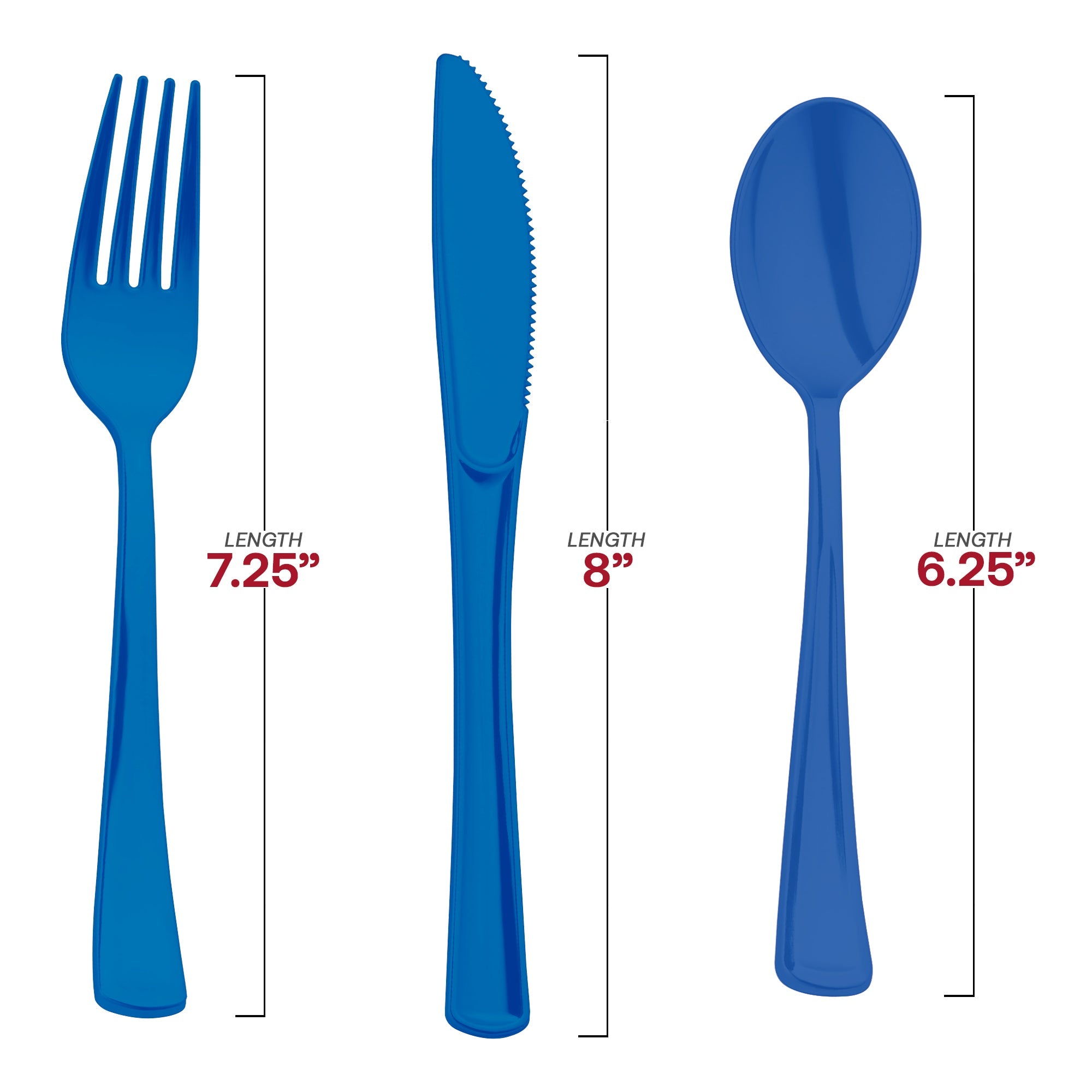 Blue Disposable Plastic Party Cutlery Set