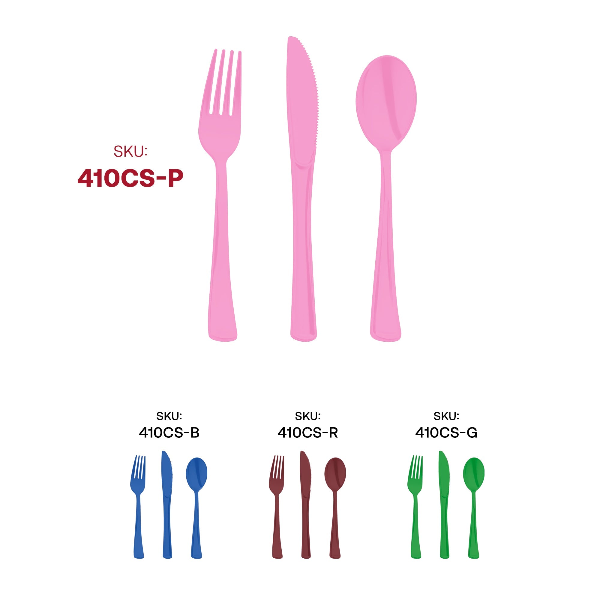 Pink Disposable Plastic Party Cutlery Set