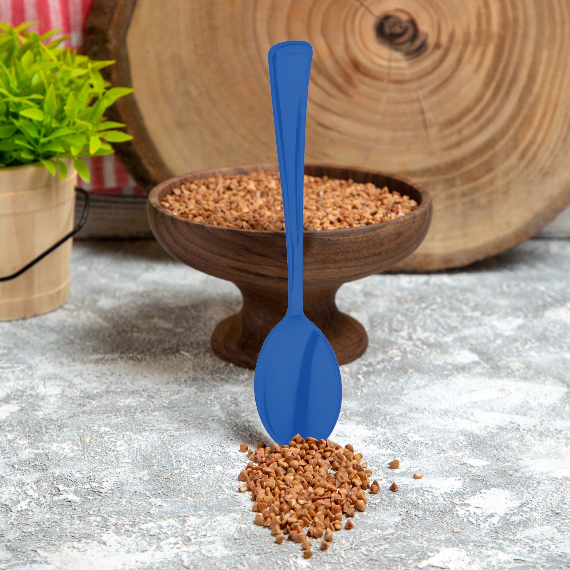 Blue Disposable Plastic Party Spoons