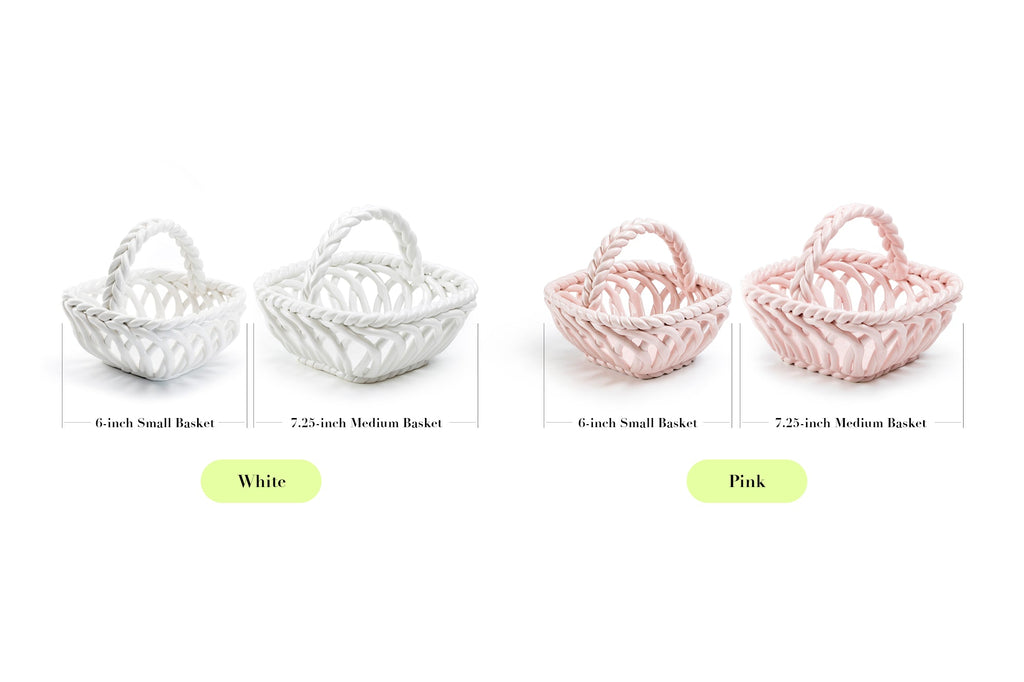 Hand Woven Easter Small Basket - White