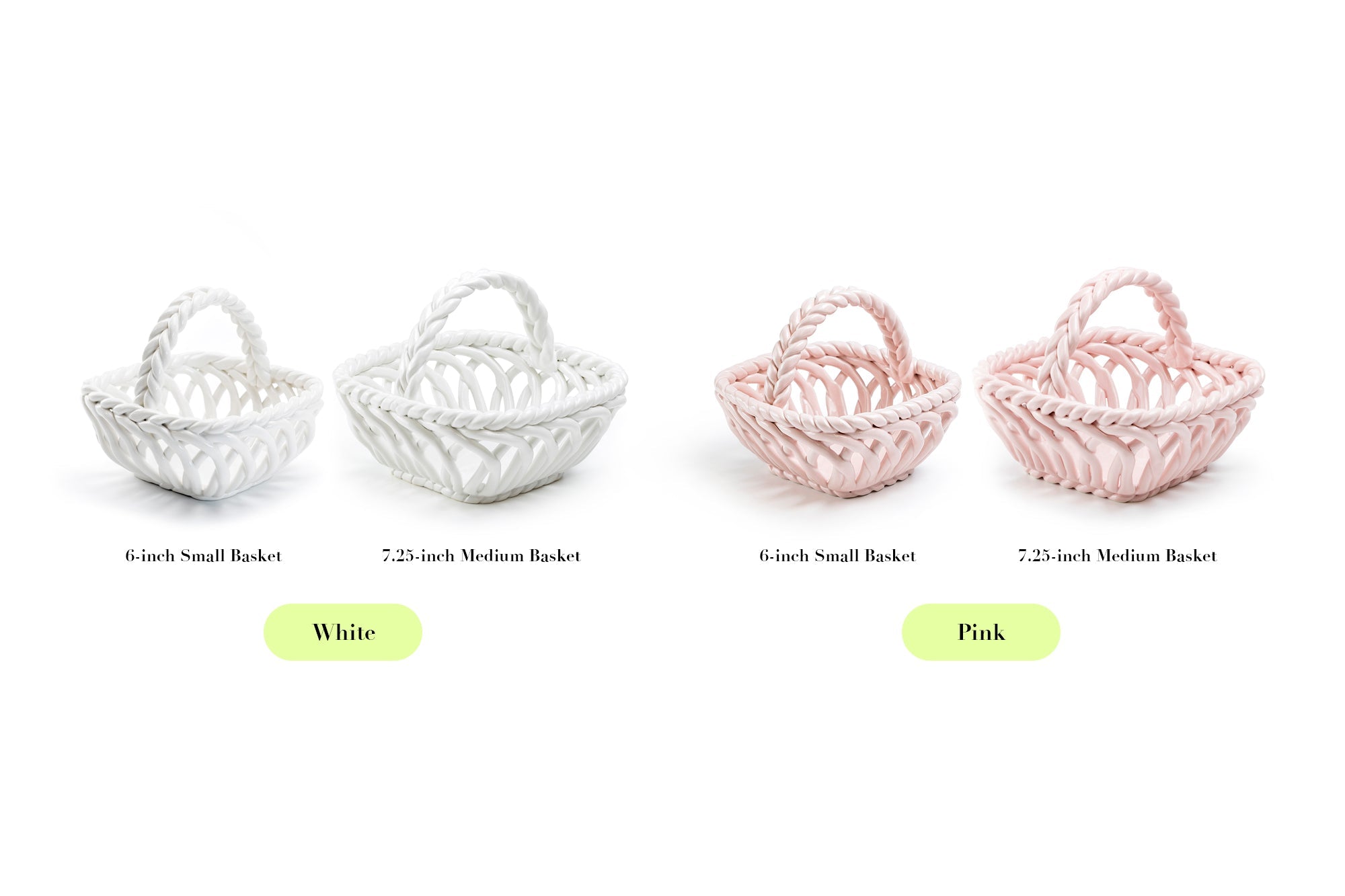 Hand Woven Easter Medium Basket - White