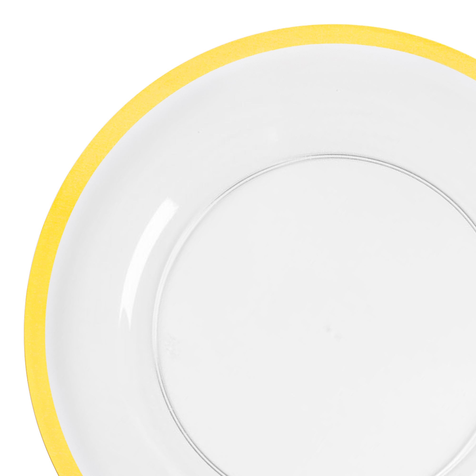 Clear with Gold Rim Round Disposable Plastic Charger Plates (13")