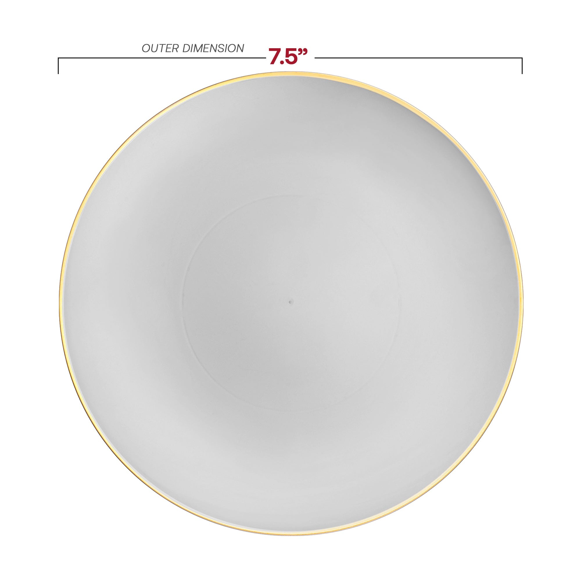 Gray with Gold Organic Round Disposable Plastic Dinnerware Value Set