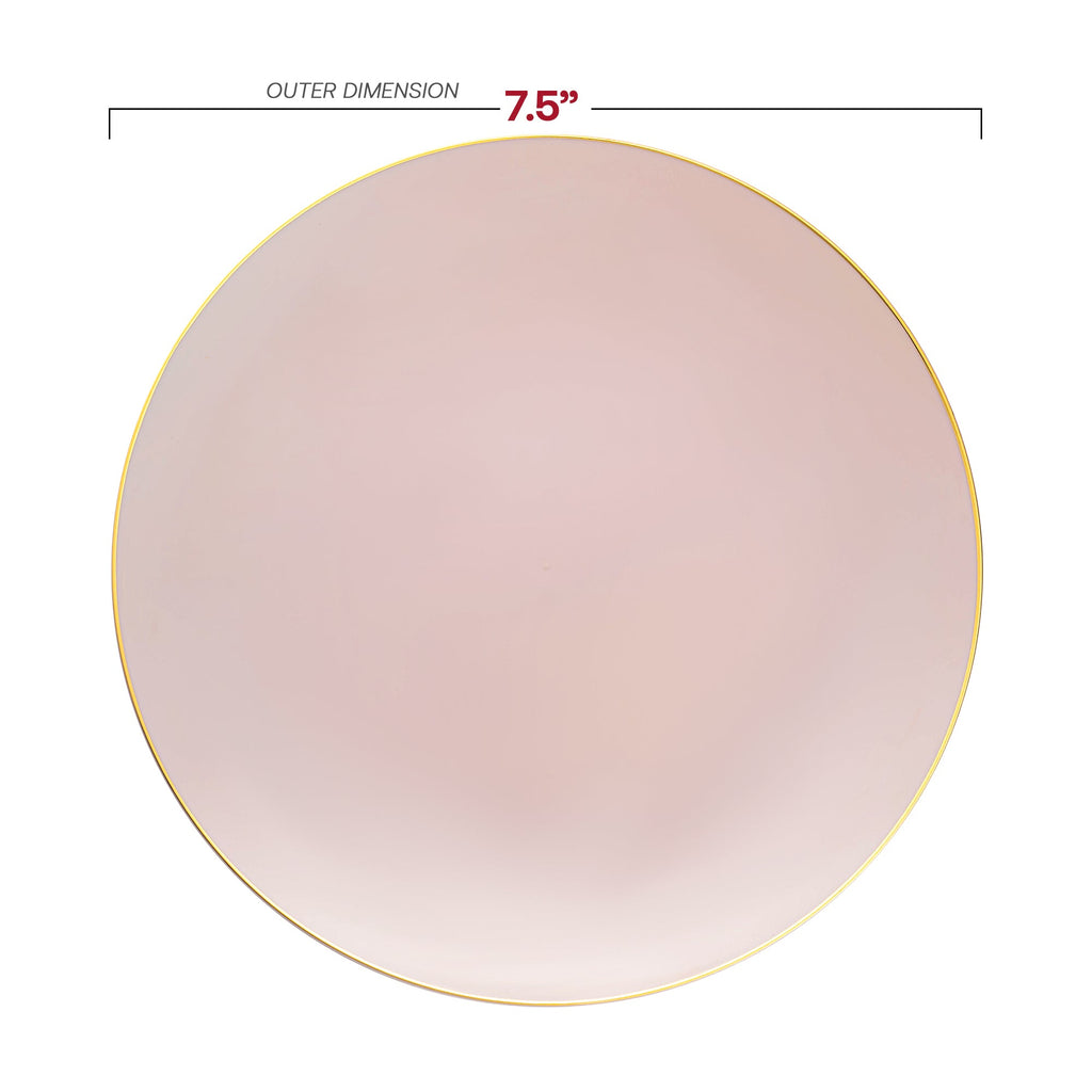 Pink with Gold Organic Round Disposable Plastic Dinnerware Value Set