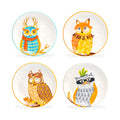 8.5" Assorted Owls Salad / Dessert Plate Set of 4