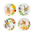 8.5" Flower Bunnies Salad/Dessert Plate Set of 4