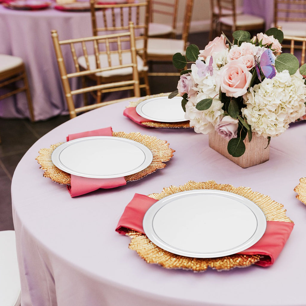 Clear Flat Round Disposable Plastic Dinner Plates (10")