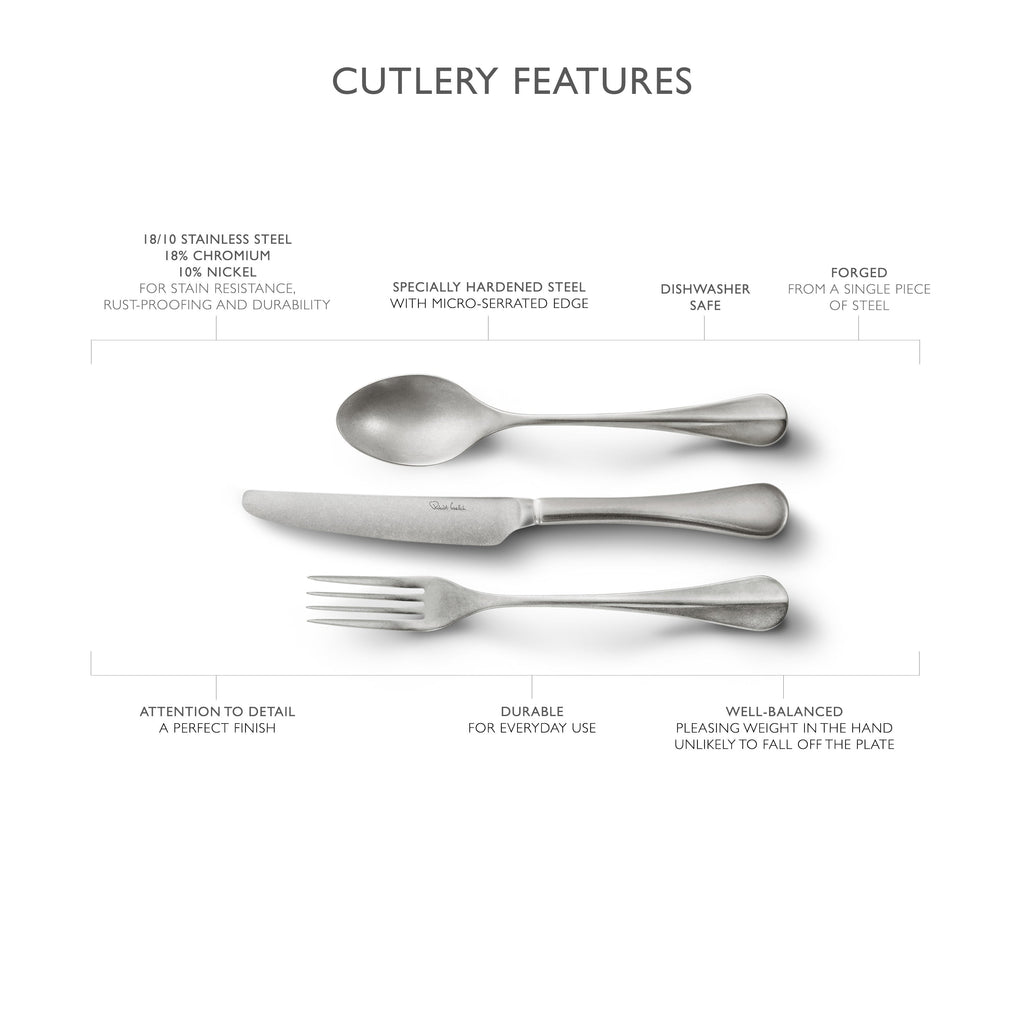 Baguette Vintage Cutlery Set, 64 Piece for 8 People - 8 Free Steak Knives