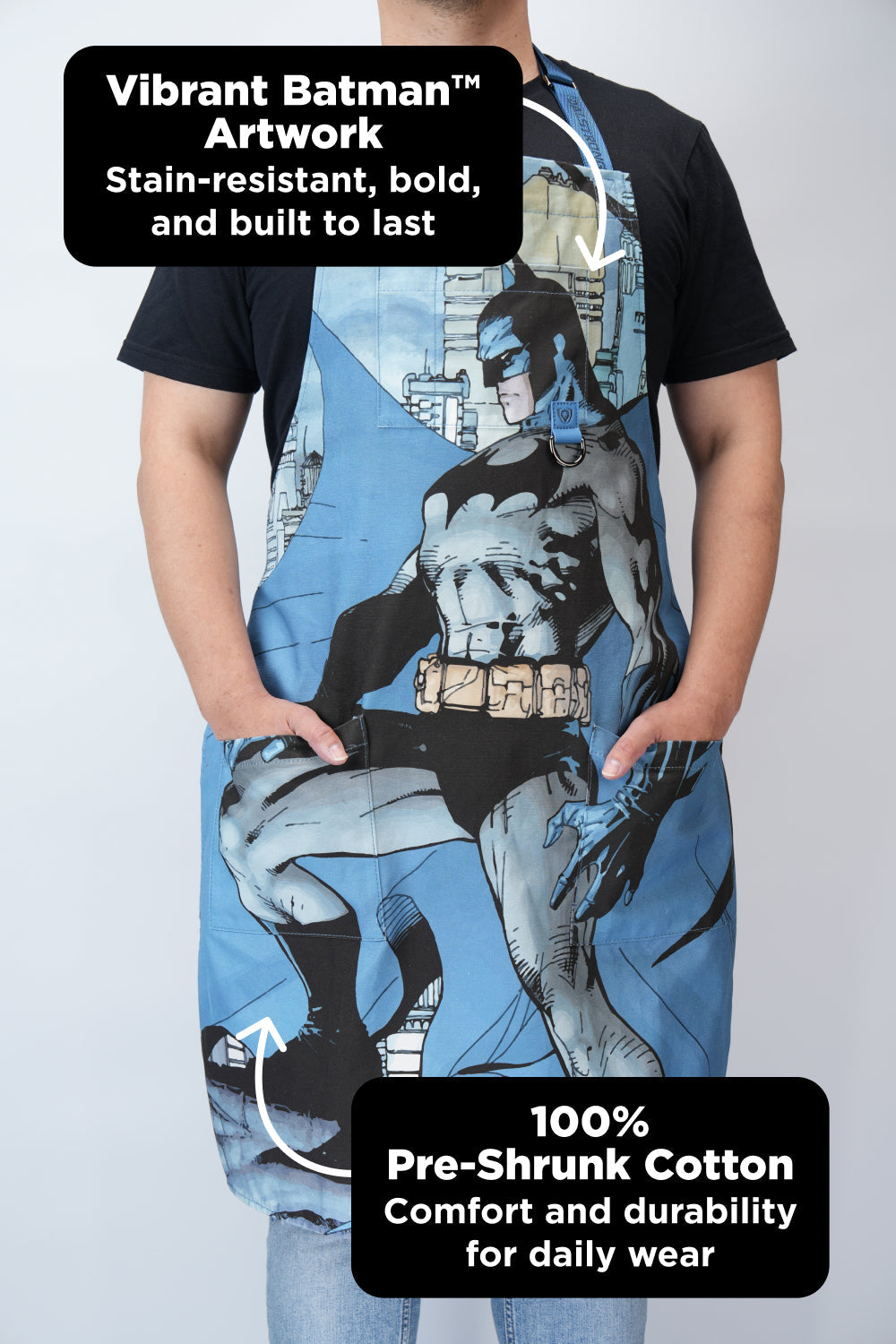 Chef's Apron | Batman™ Edition | Blue Legend | 100% Breathable Cotton | Dalstrong ©