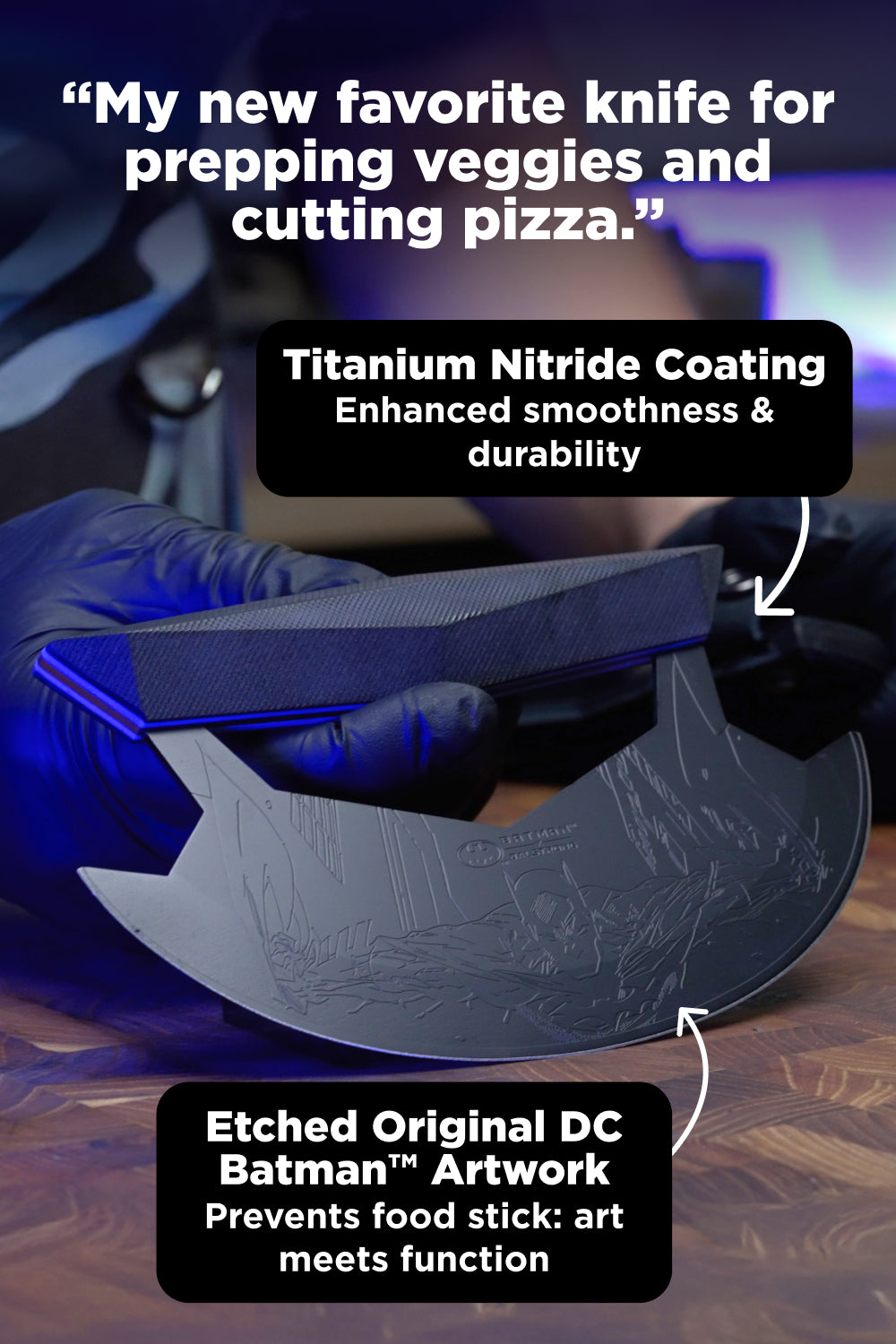 Ulu Knife 7" | Batman™ Edition | Shadow Black Series | Dalstrong ©