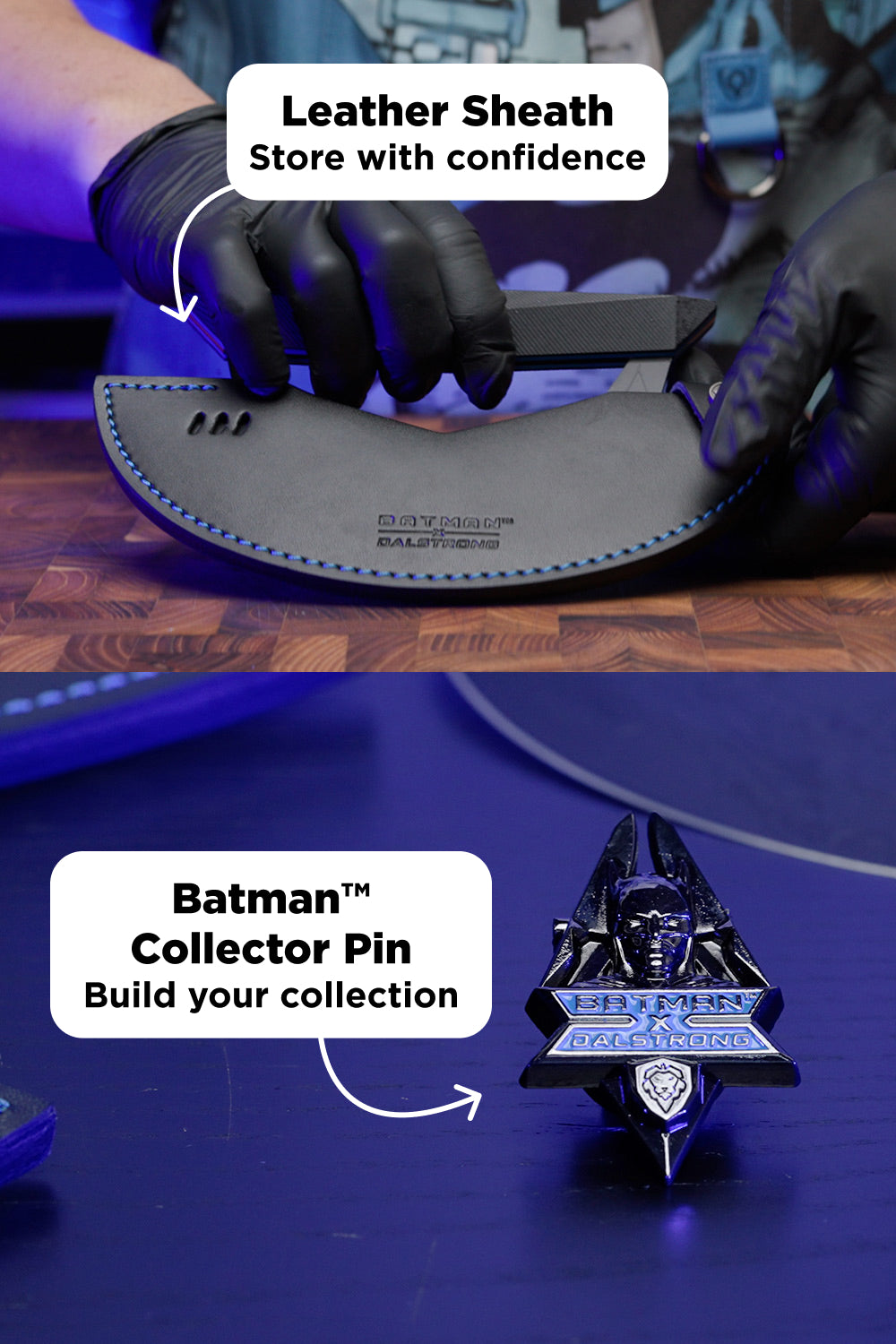 Ulu Knife 7" | Batman™ Edition | Shadow Black Series | Dalstrong ©