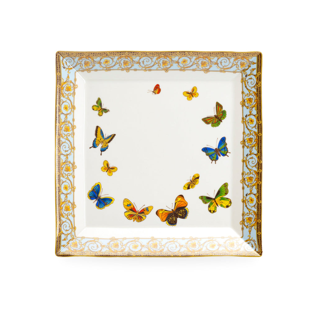 Butterflies with Blue Ornament Fine Porcelain Tea Set
