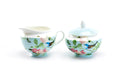 Blue Jay Pink Rose Garden Bone China Sugar & Creamer Set