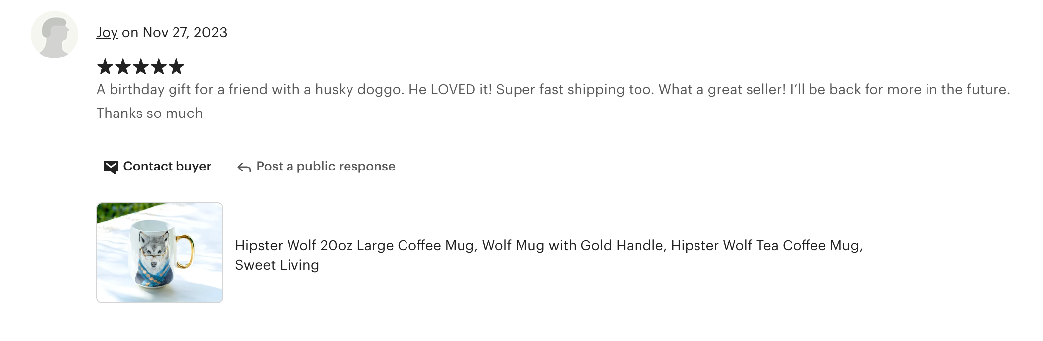 Hipster Wolf Large Coffee Mug - 20oz