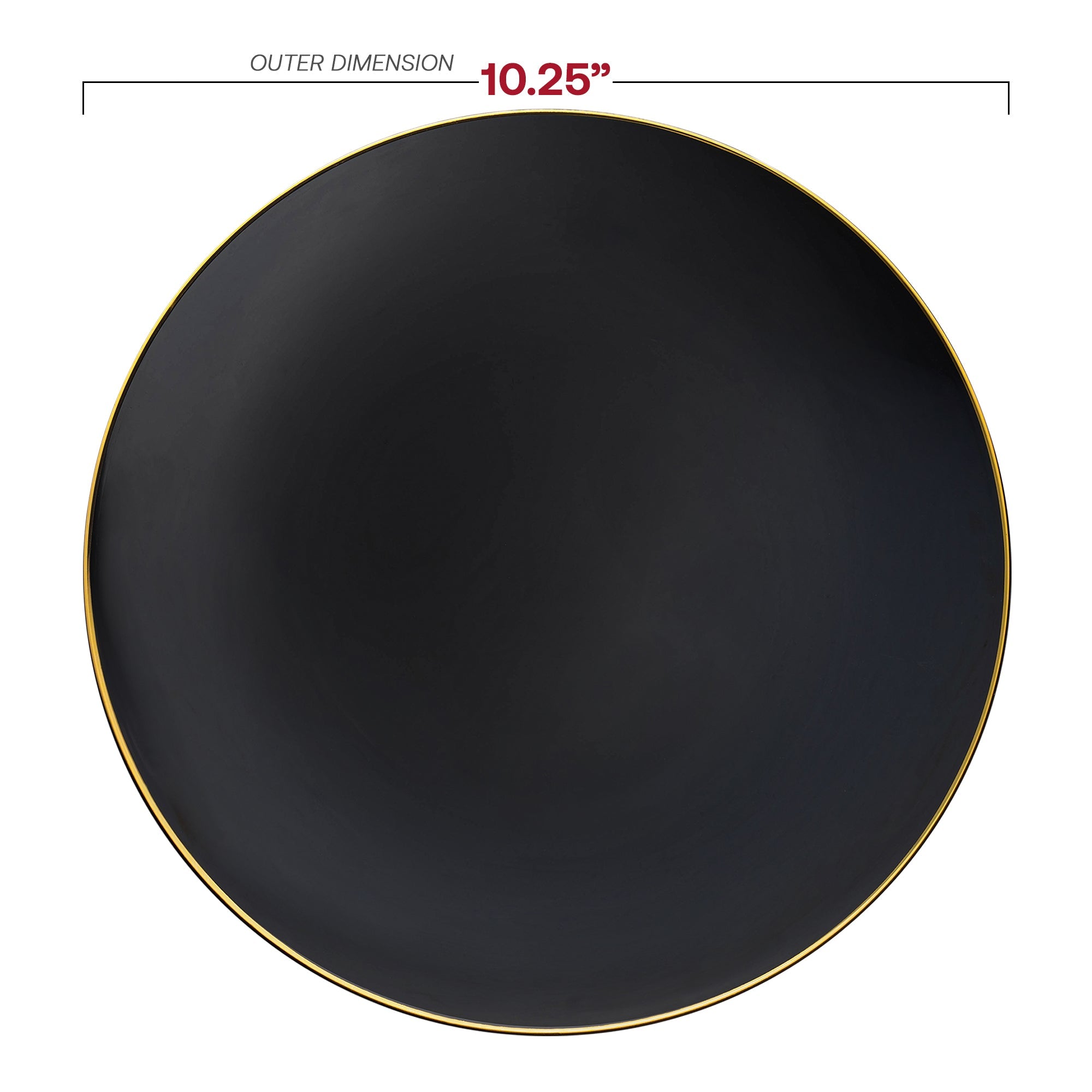 Black with Gold Rim Organic Round Disposable Plastic Dinnerware Value Set