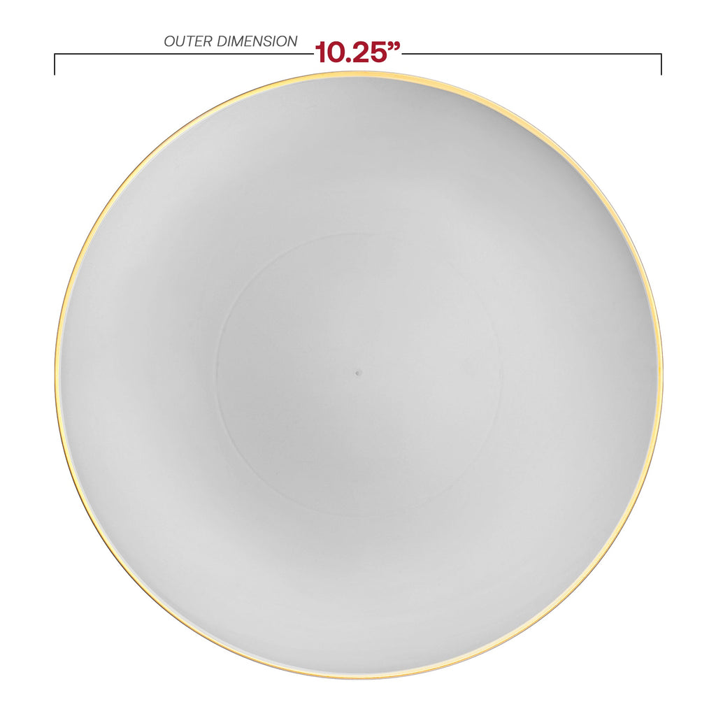 Gray with Gold Organic Round Disposable Plastic Dinnerware Value Set