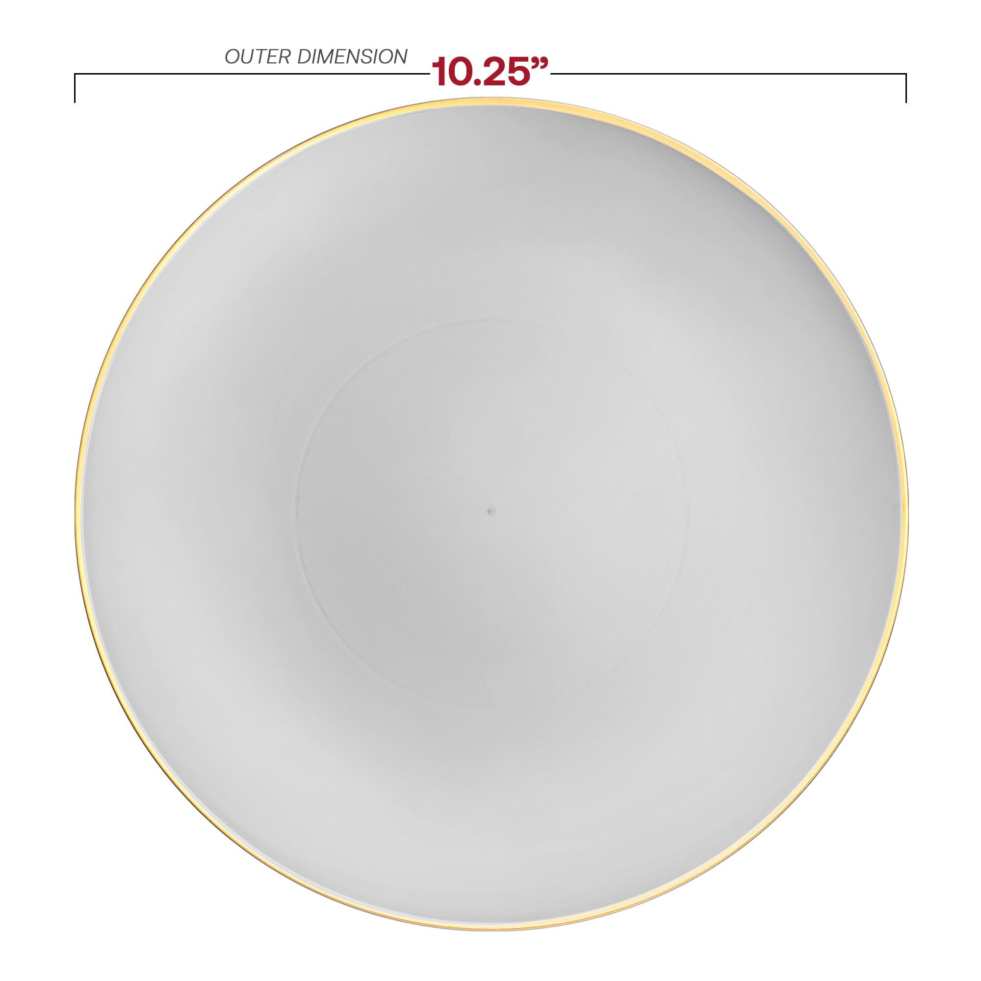 Gray with Gold Organic Round Disposable Plastic Dinnerware Value Set