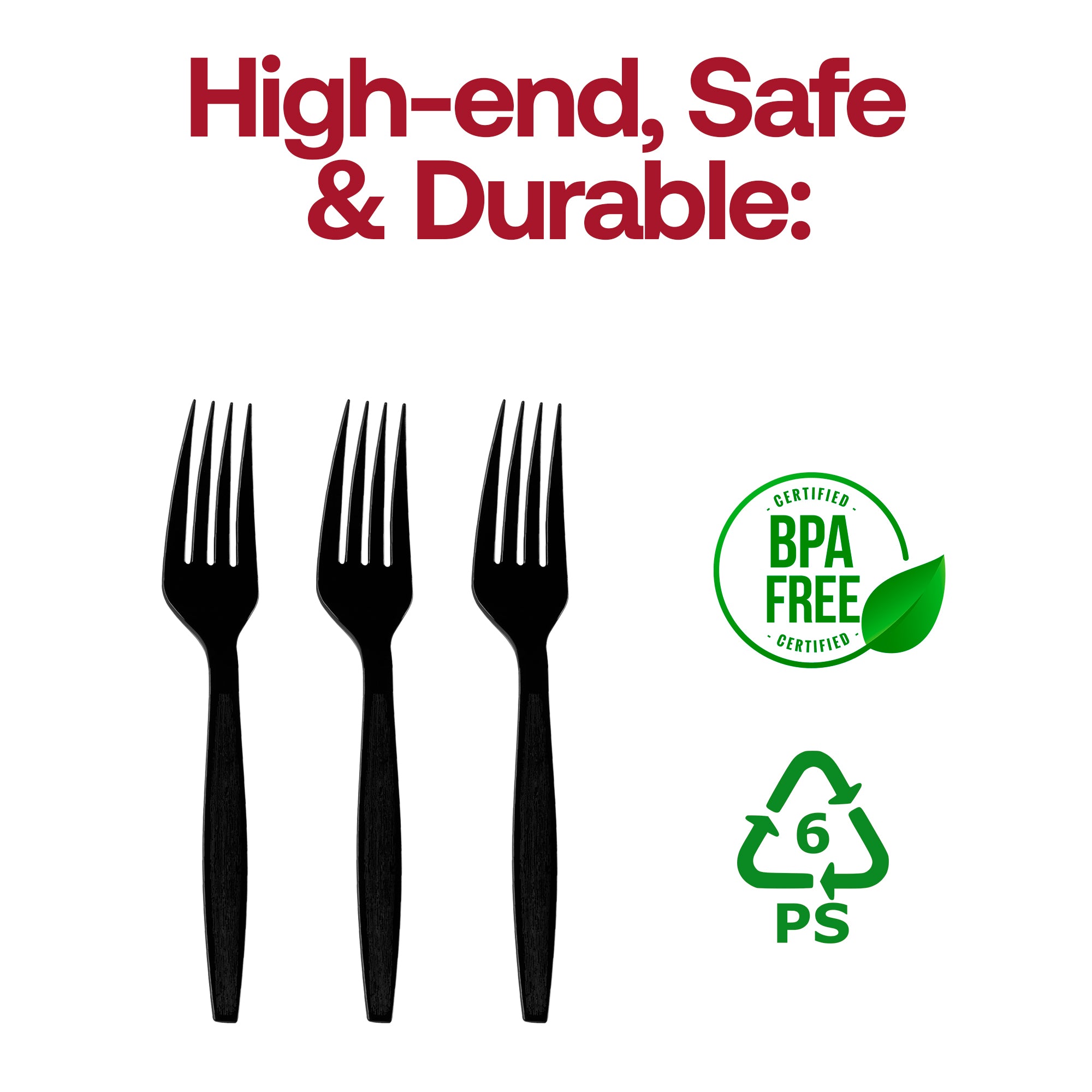 Black Plastic Disposable Forks