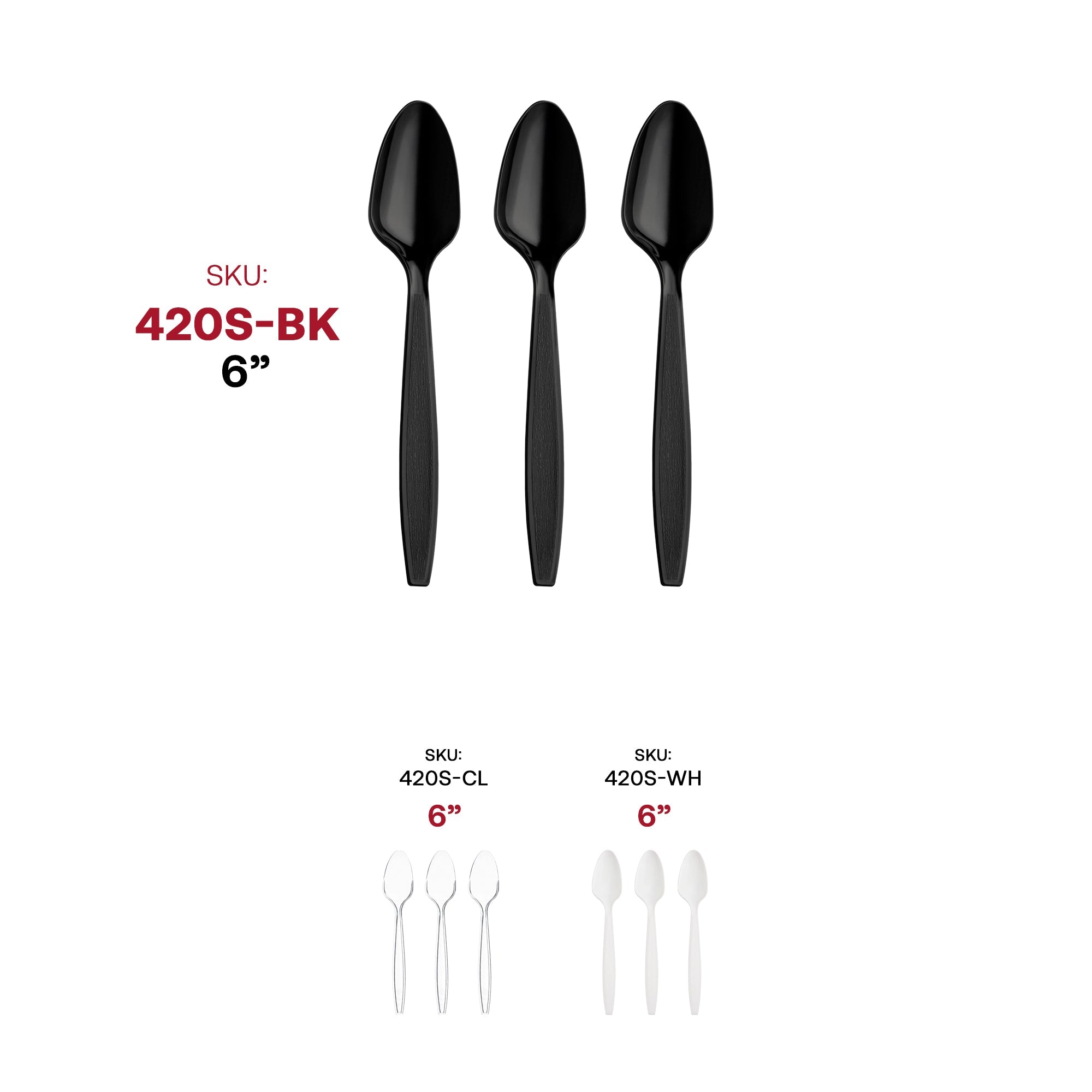 Black Plastic Disposable Spoons