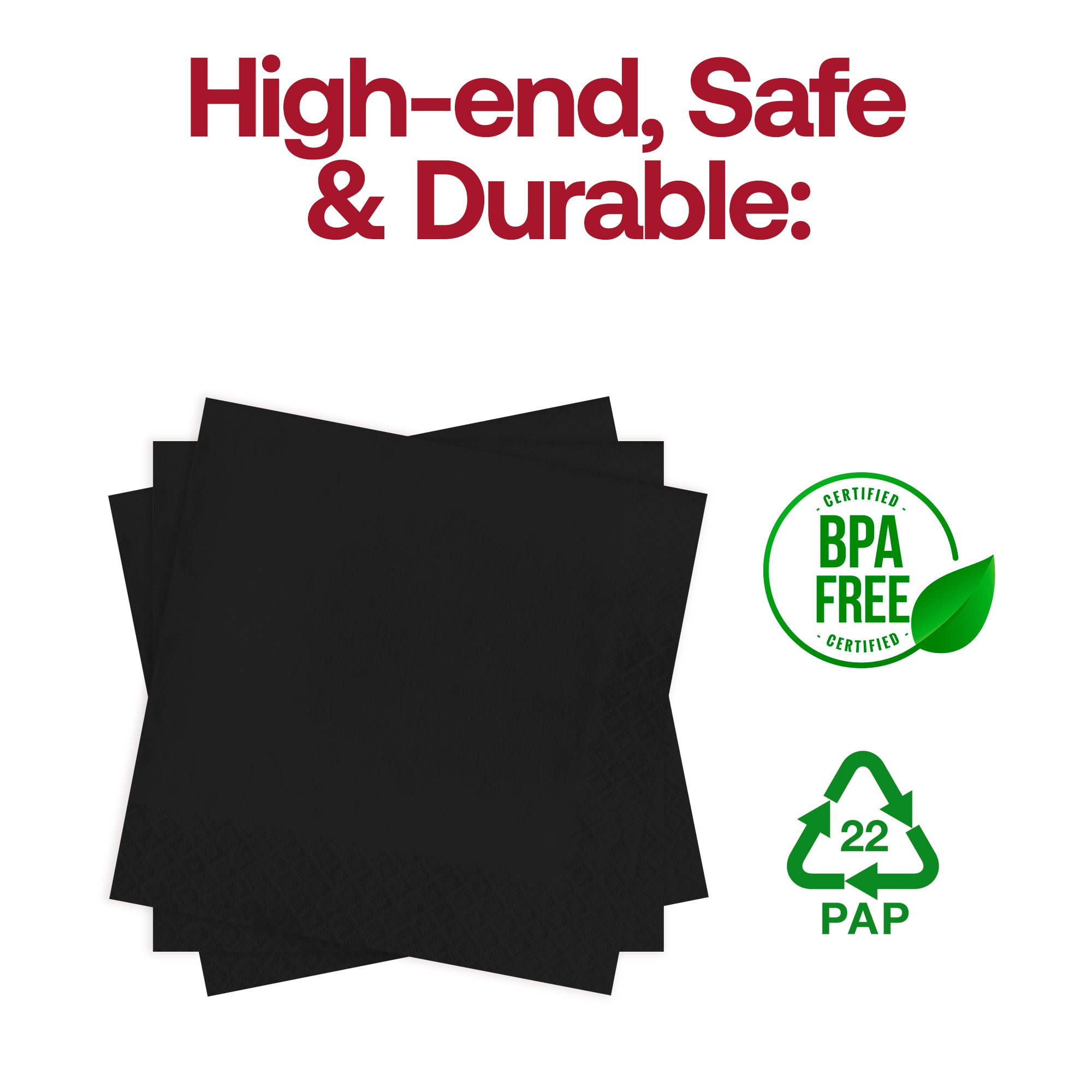 Black Velvet Paper Beverage/Cocktail Napkins