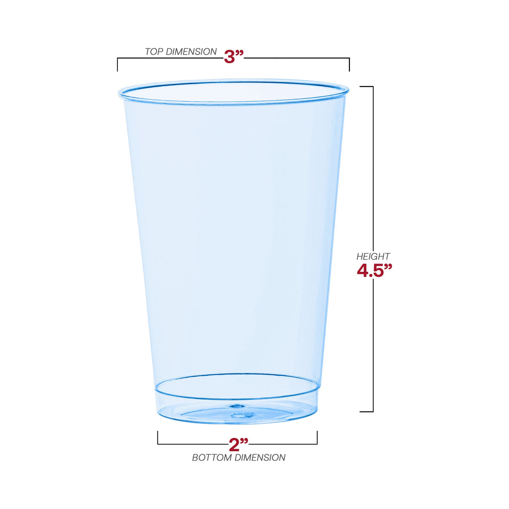 Clear Blue Disposable Plastic Party Cups (12 oz. )